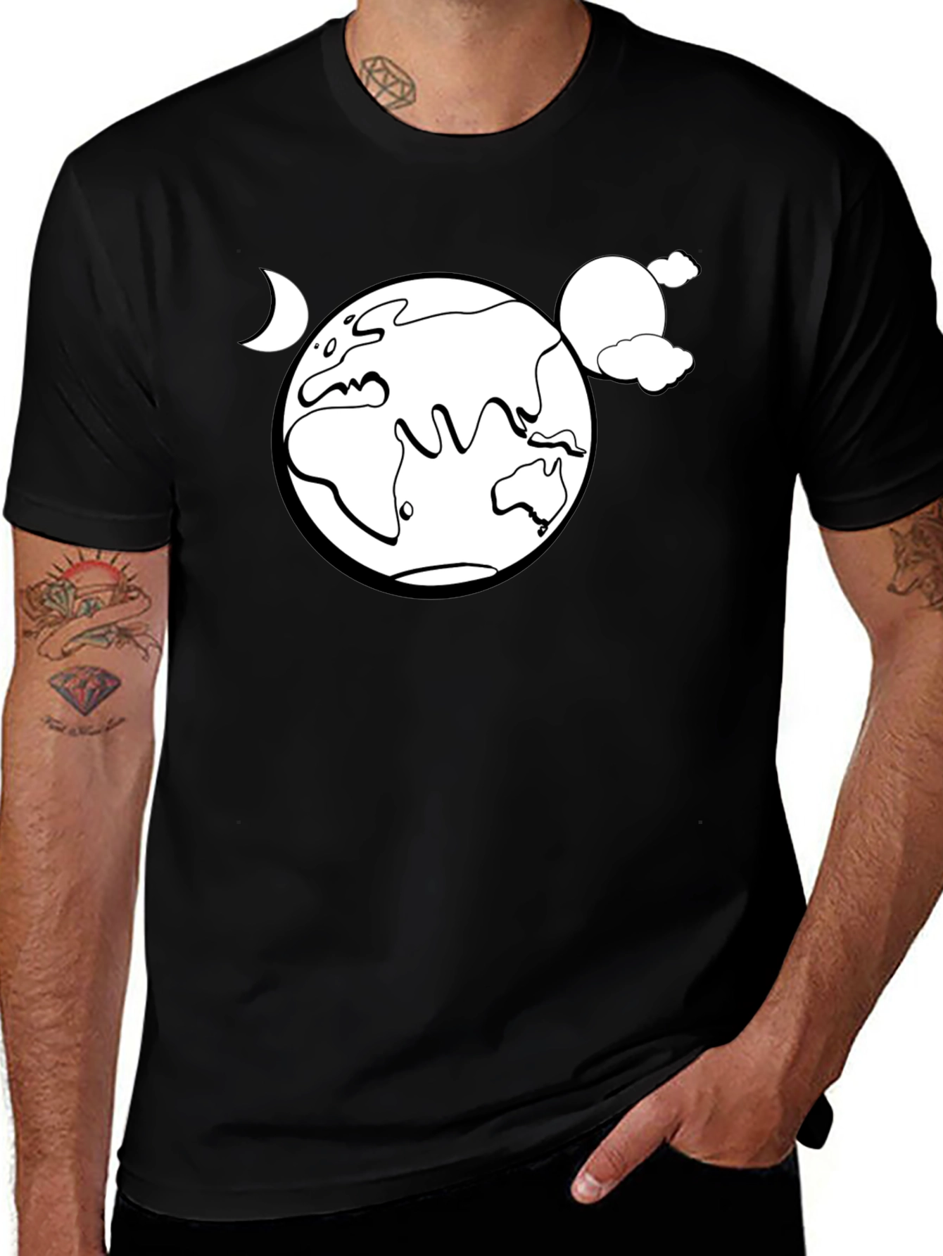 Variant 16 of Earth Day Graphic Black T-Shirt