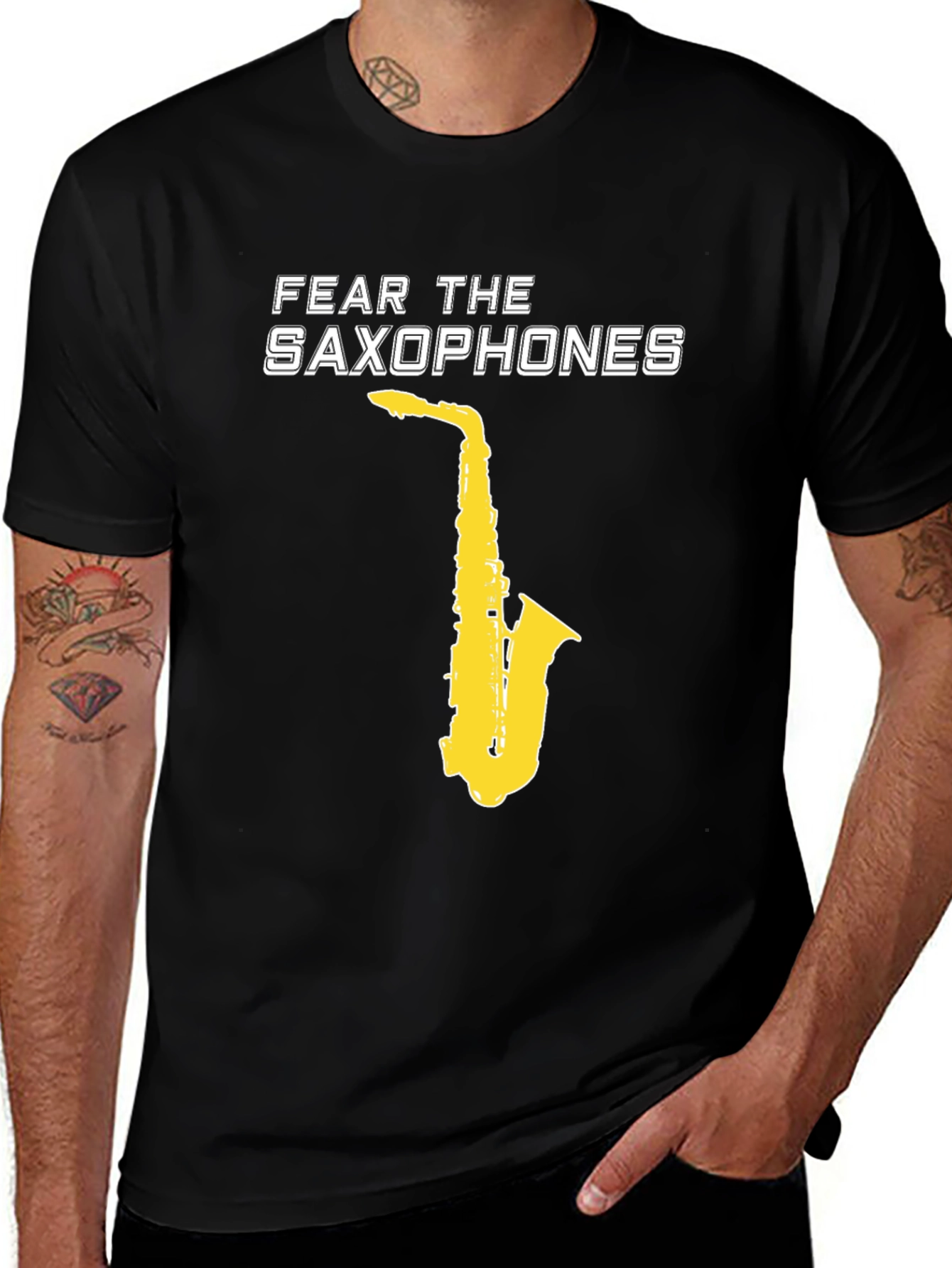 Variant 5 of Fear the Saxophones Graphic Tee