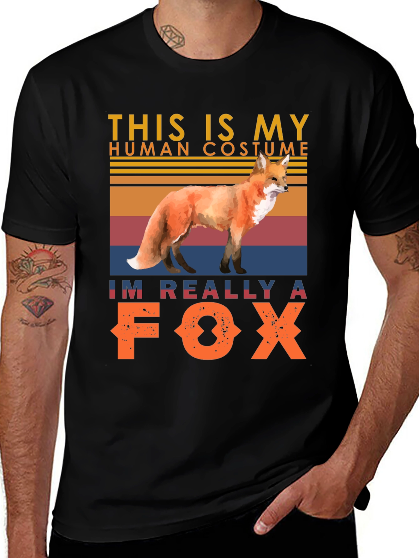 Variant 4 of Funny Fox Costume T-Shirt: I'm Really A Fox Graphic Tee