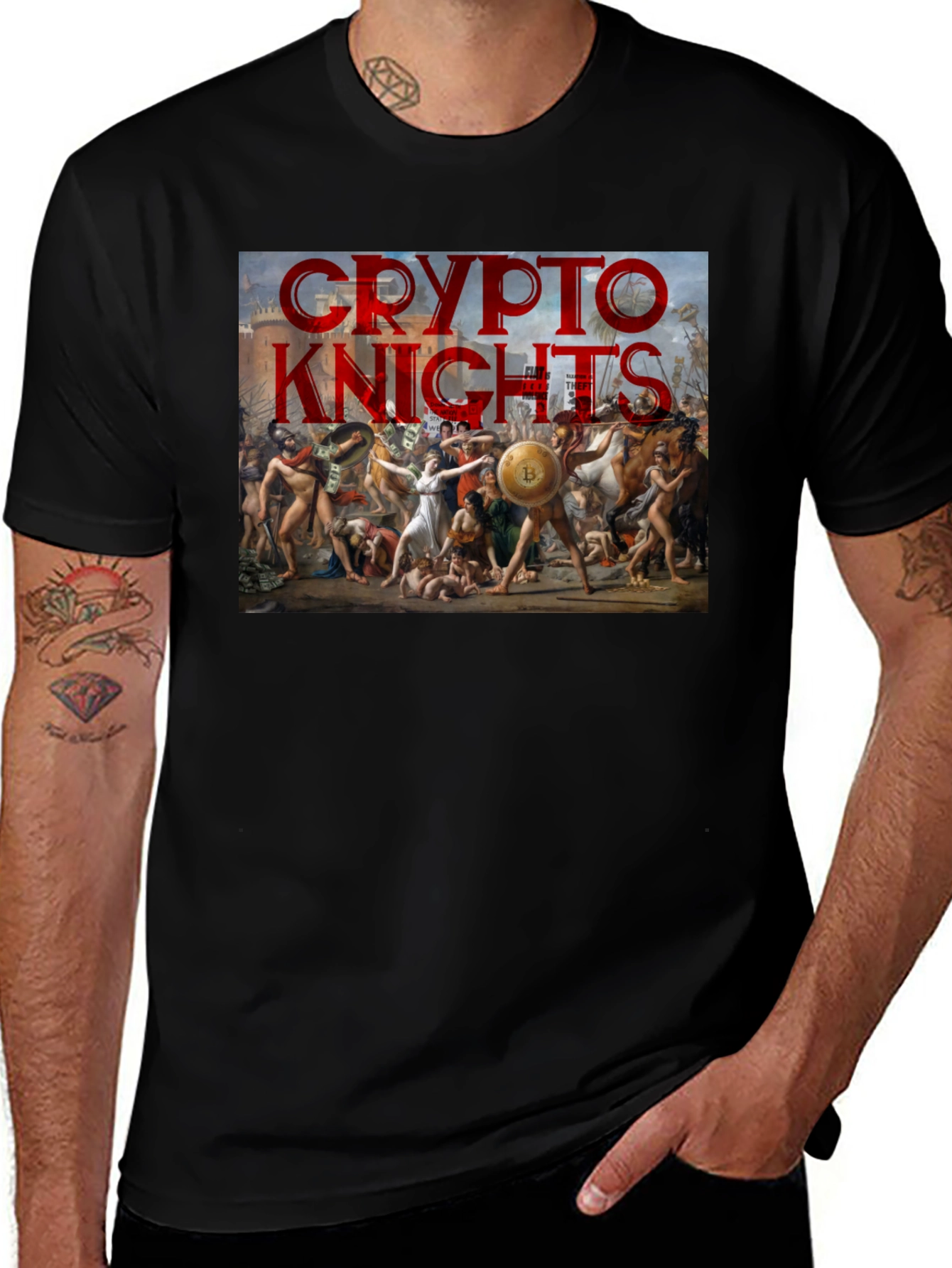Crypto Knights Graphic Tee - Black T-Shirt