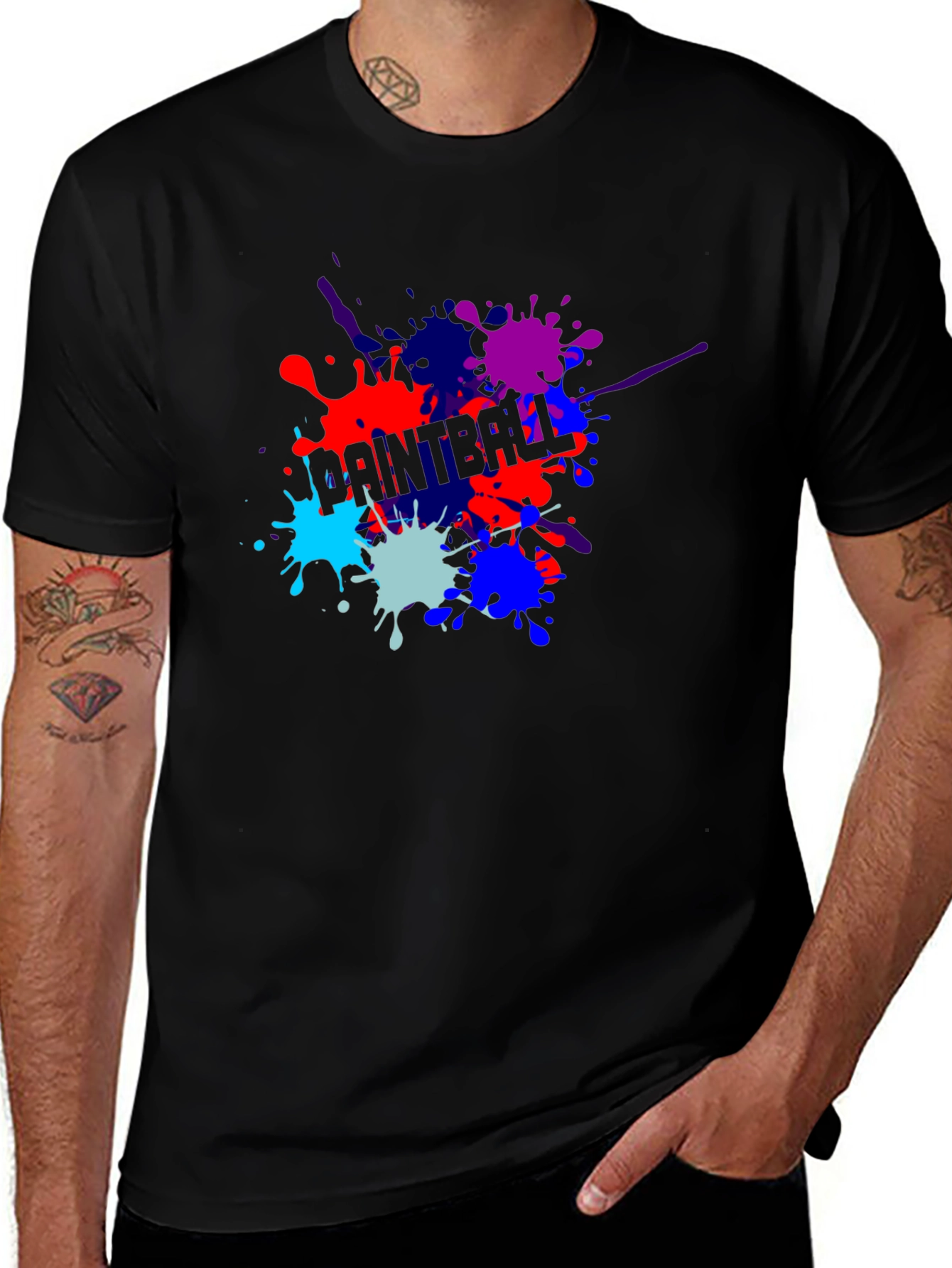 Variant 17 of Paintball Splatter T-Shirt - Cool Graphic Tee