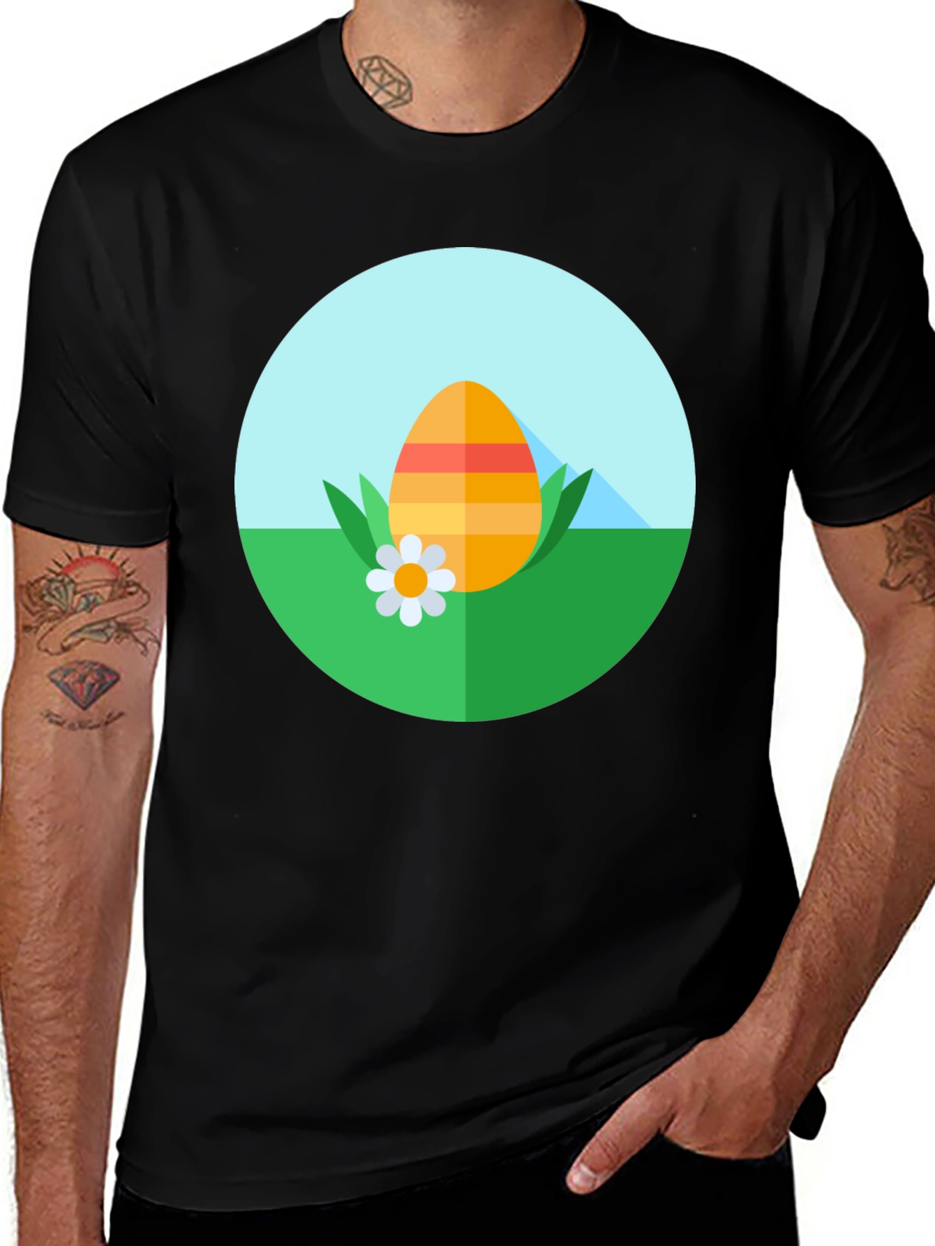 Easter Egg Graphic Tee - Black