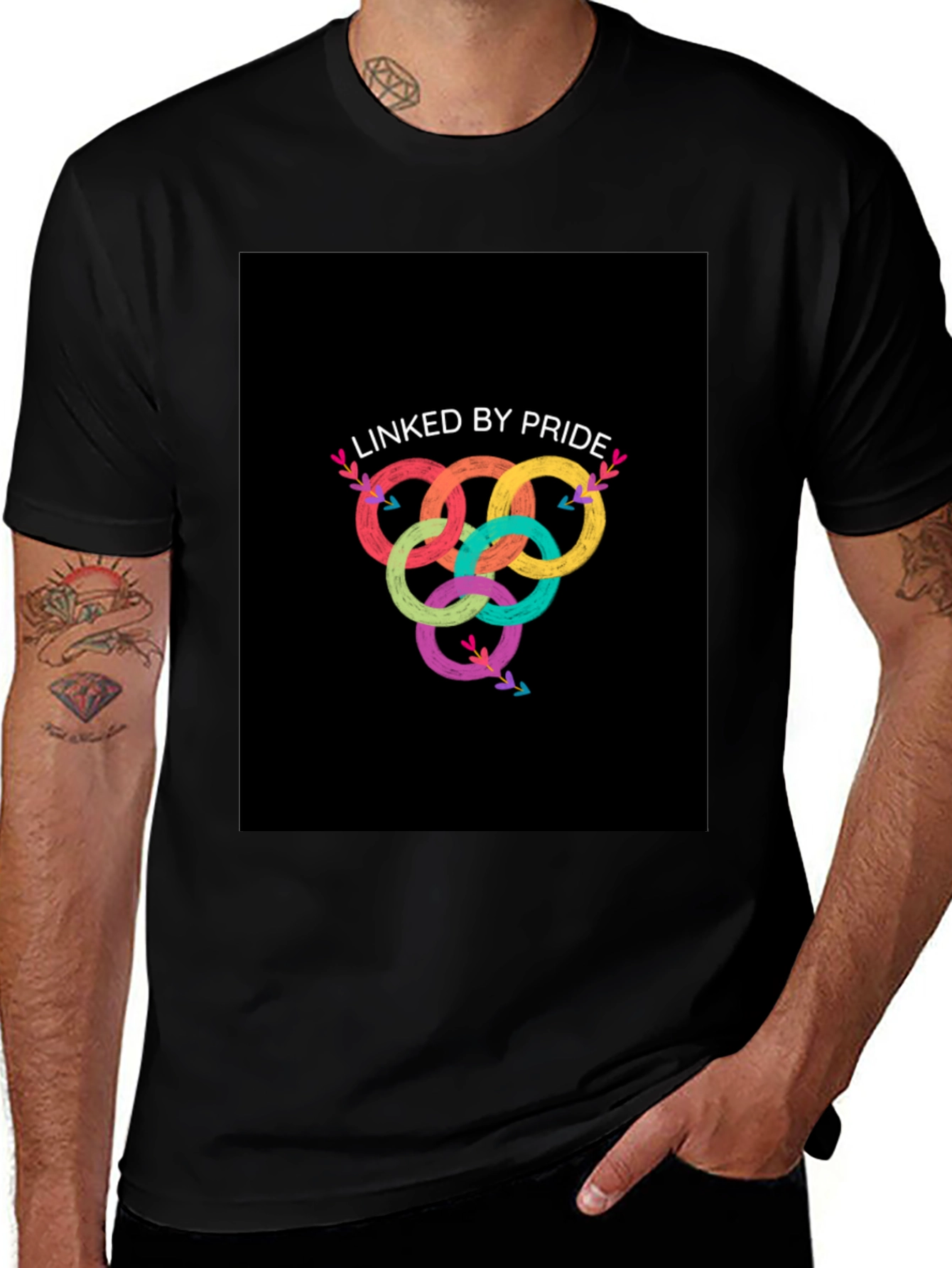 Variant 19 of Linked by Pride Black T-Shirt