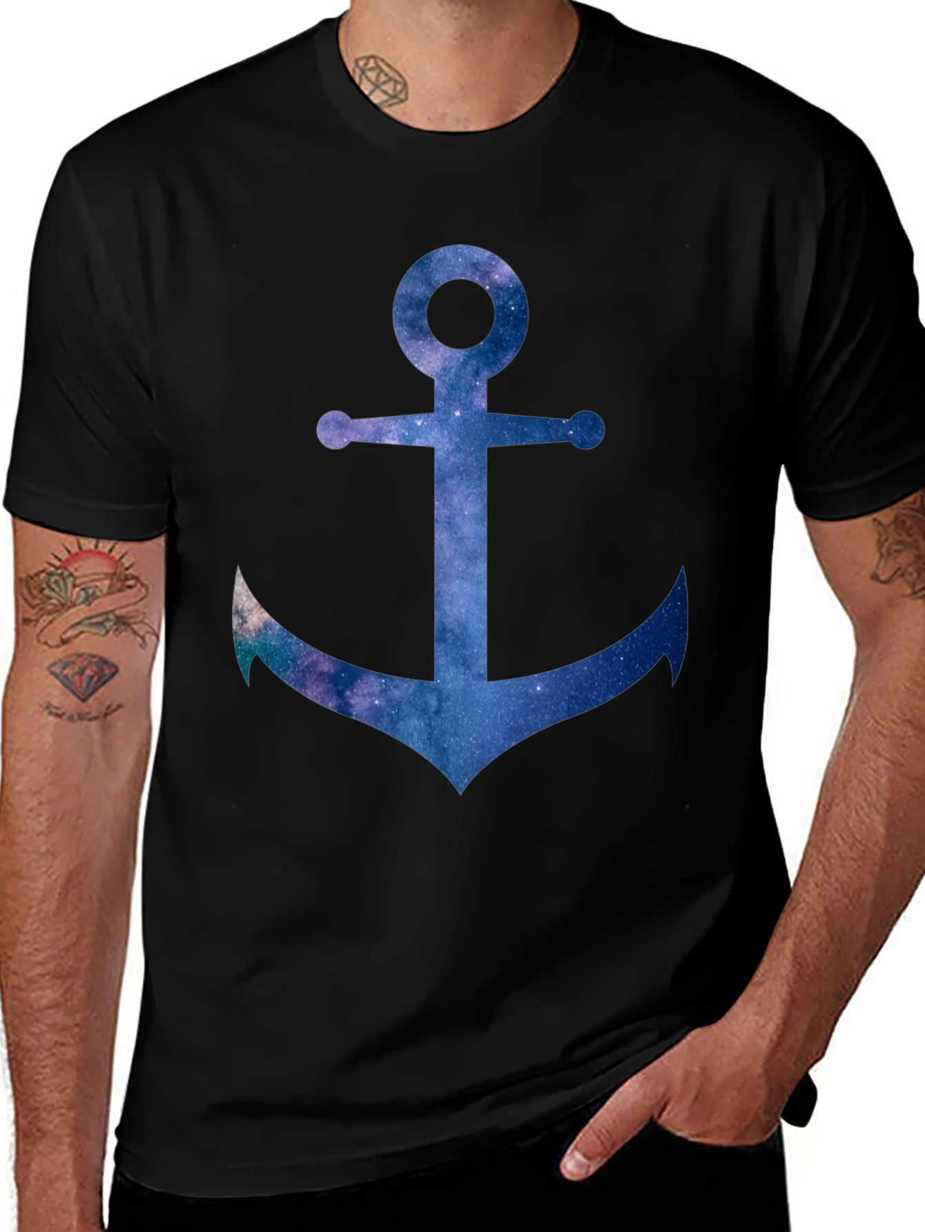 Variant 19 of Galaxy Anchor Graphic Tee - Stylish Comfort