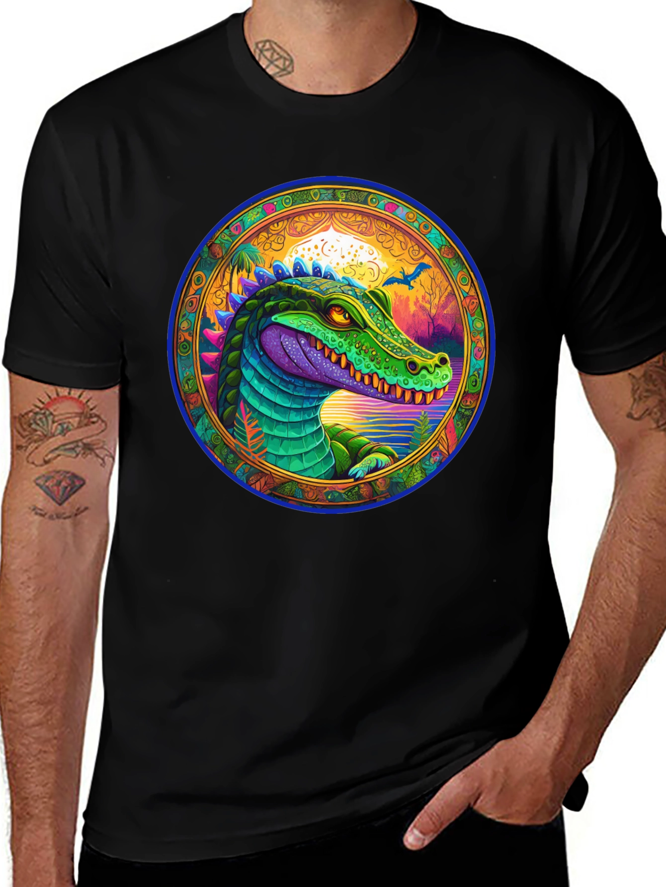 Variant 13 of Vibrant Alligator Graphic Tee - Unique Animal Design