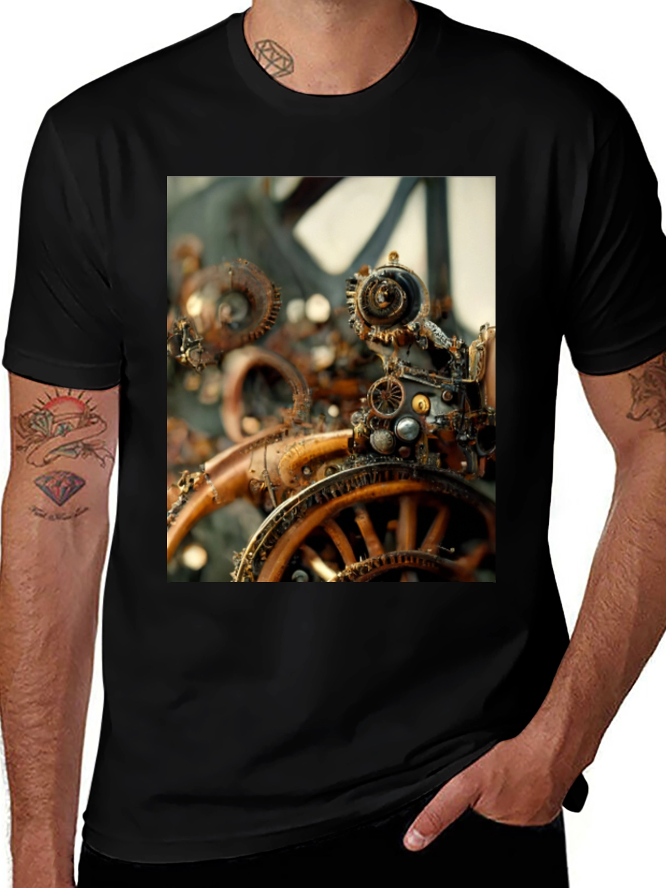 Steampunk Machine T-Shirt - Unique Gear Design