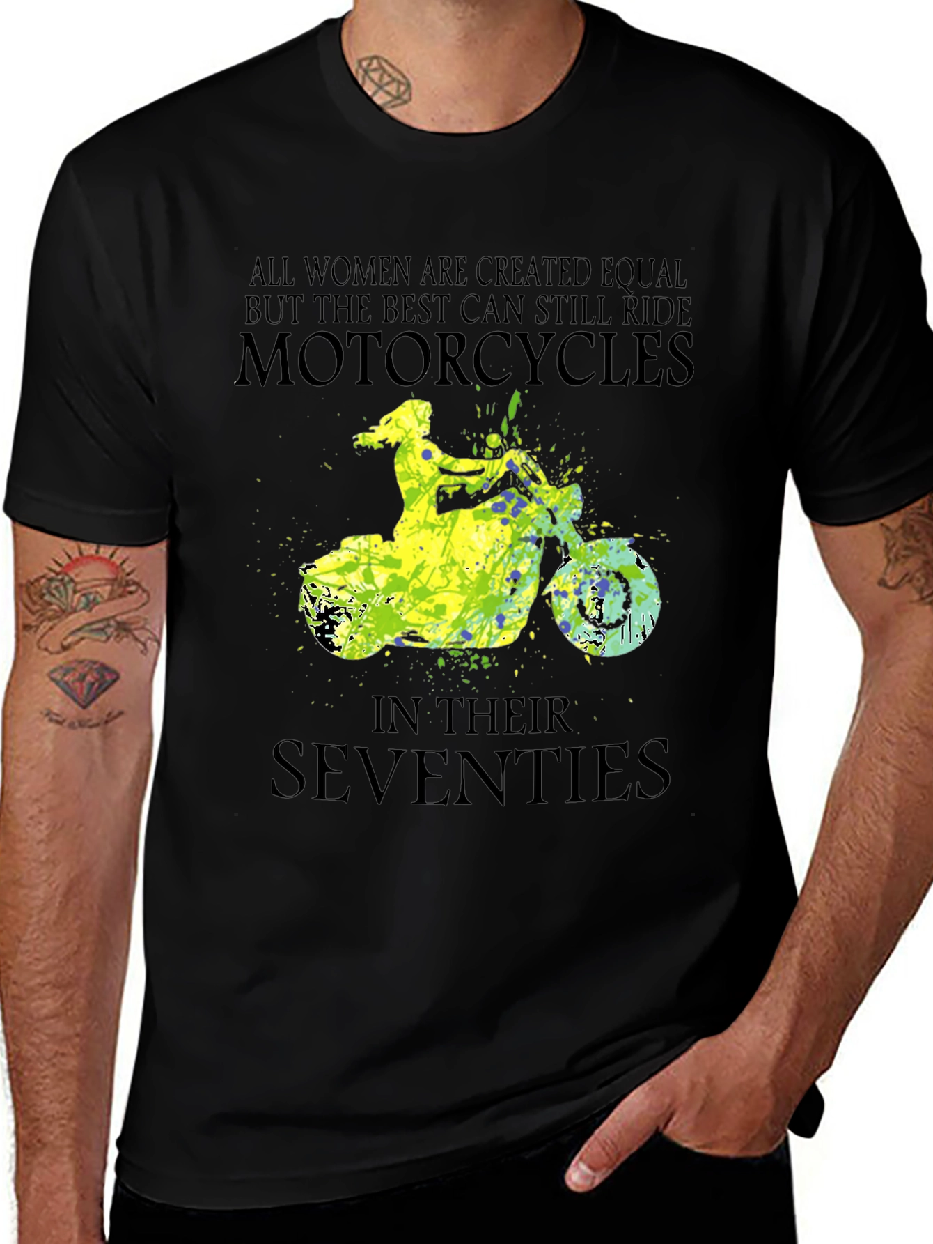 Variant 27 of Women's Motorcycle T-Shirt - Seventies Rider Tee