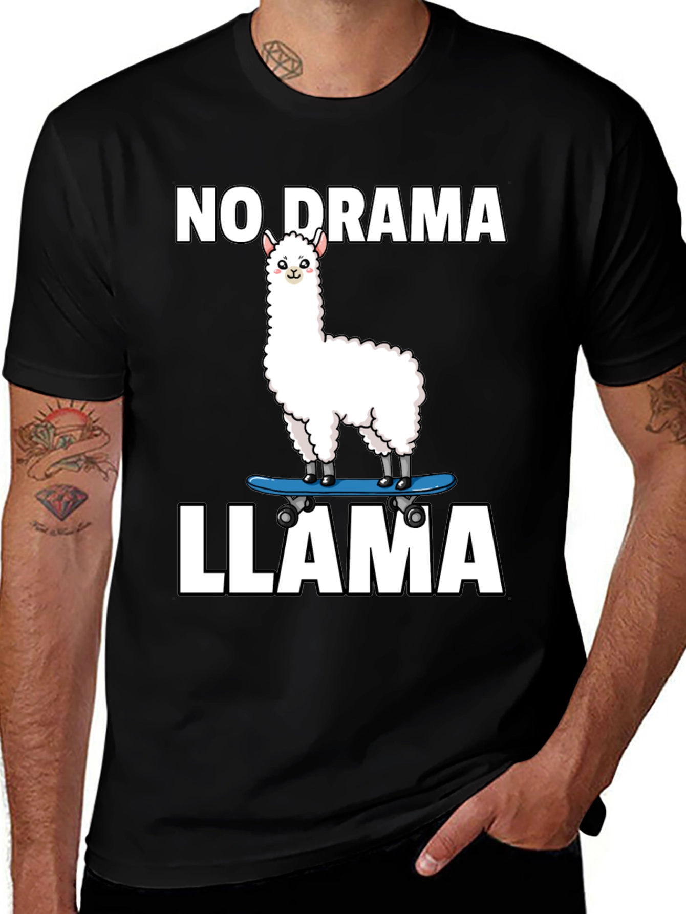 Variant 29 of No Drama Llama Skateboard T-Shirt