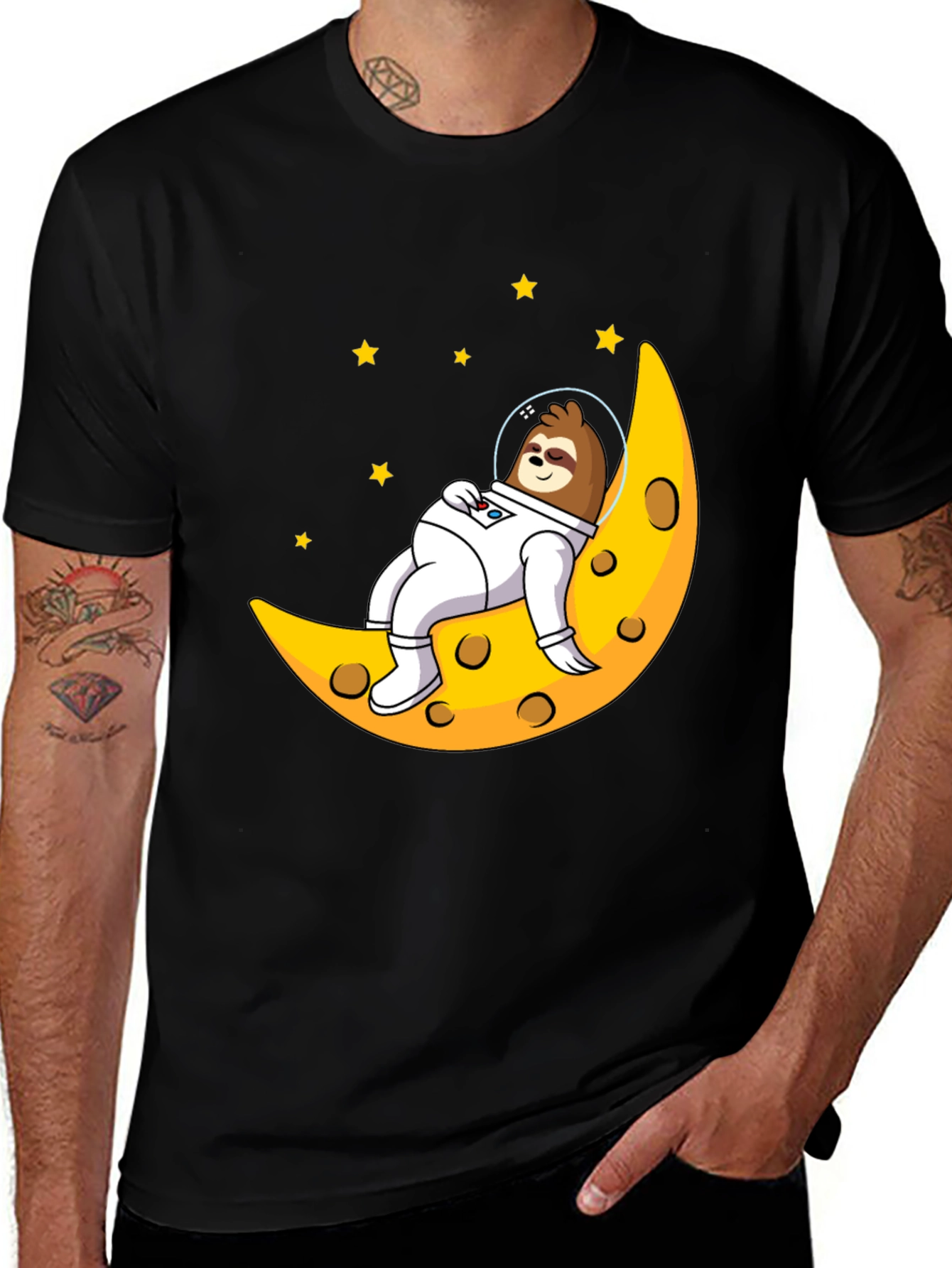 Variant 21 of Sloth Astronaut Moon Graphic T-Shirt