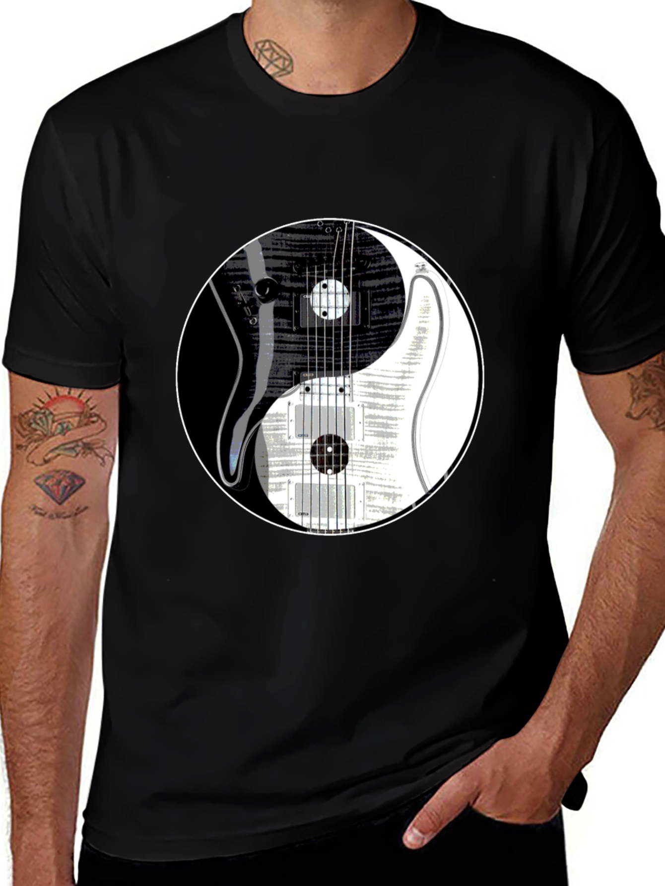 Variant 16 of Yin Yang Guitar Graphic T-Shirt