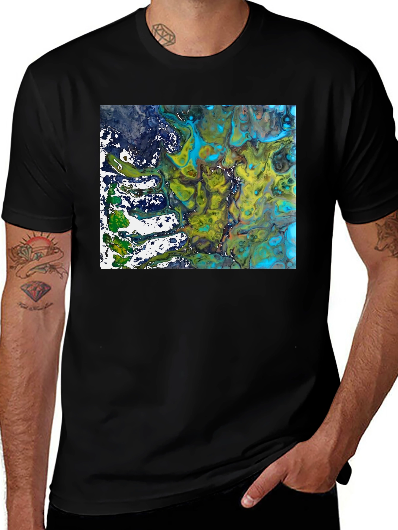 Variant 19 of Abstract Art Graphic Tee - Modern Black T-Shirt