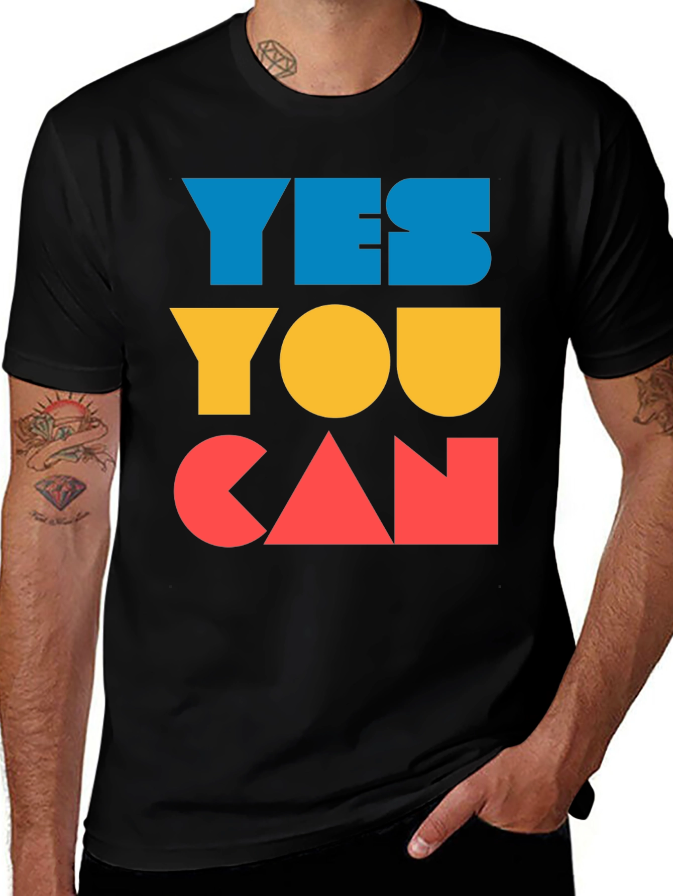 Variant 14 of Yes You Can Graphic Tee - Motivational Shirt