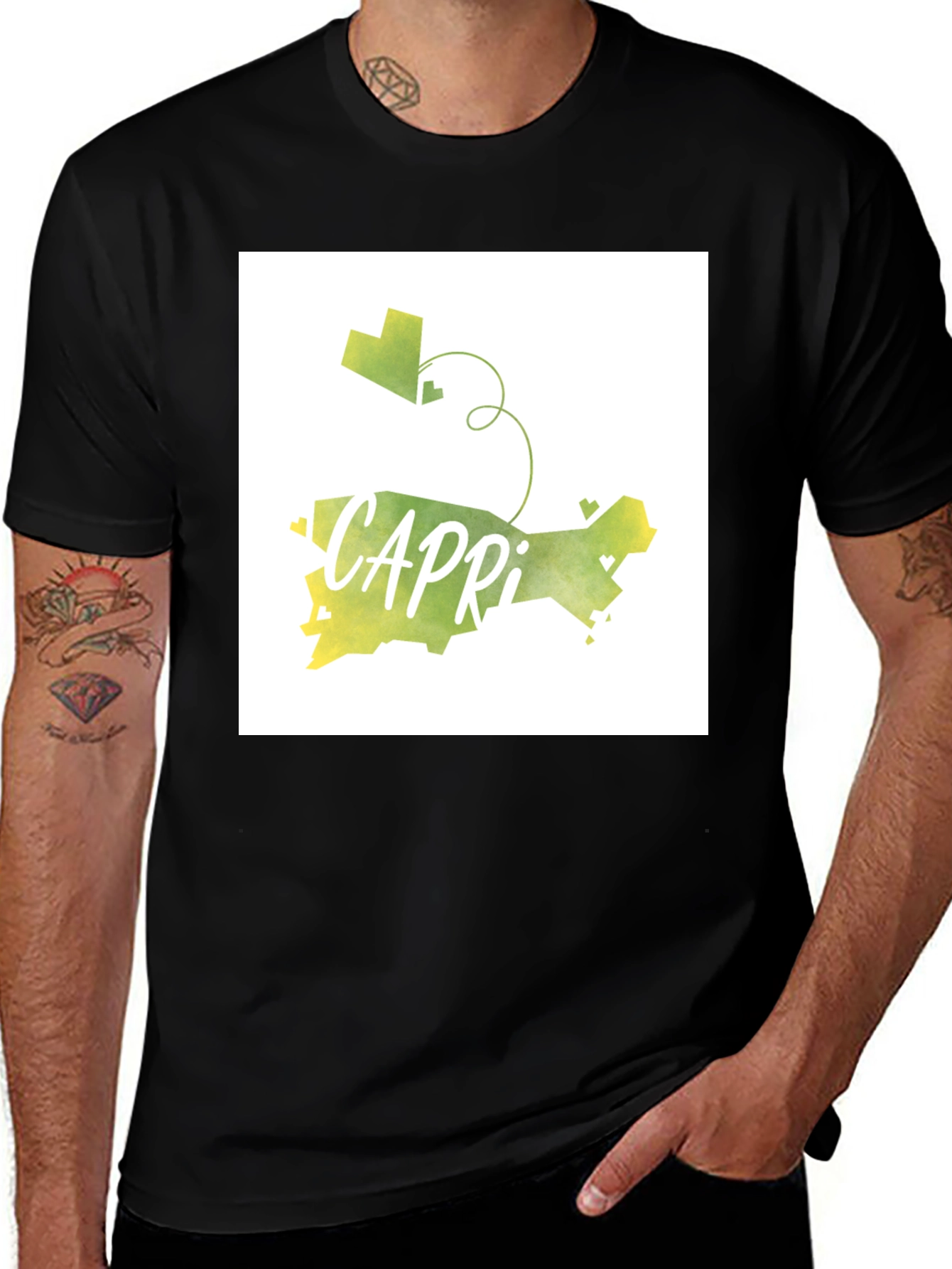Capri Island Watercolor Graphic Tee