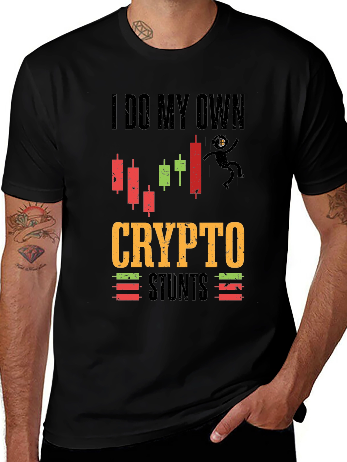 Variant 21 of I Do My Own Crypto Stunts Black T-Shirt