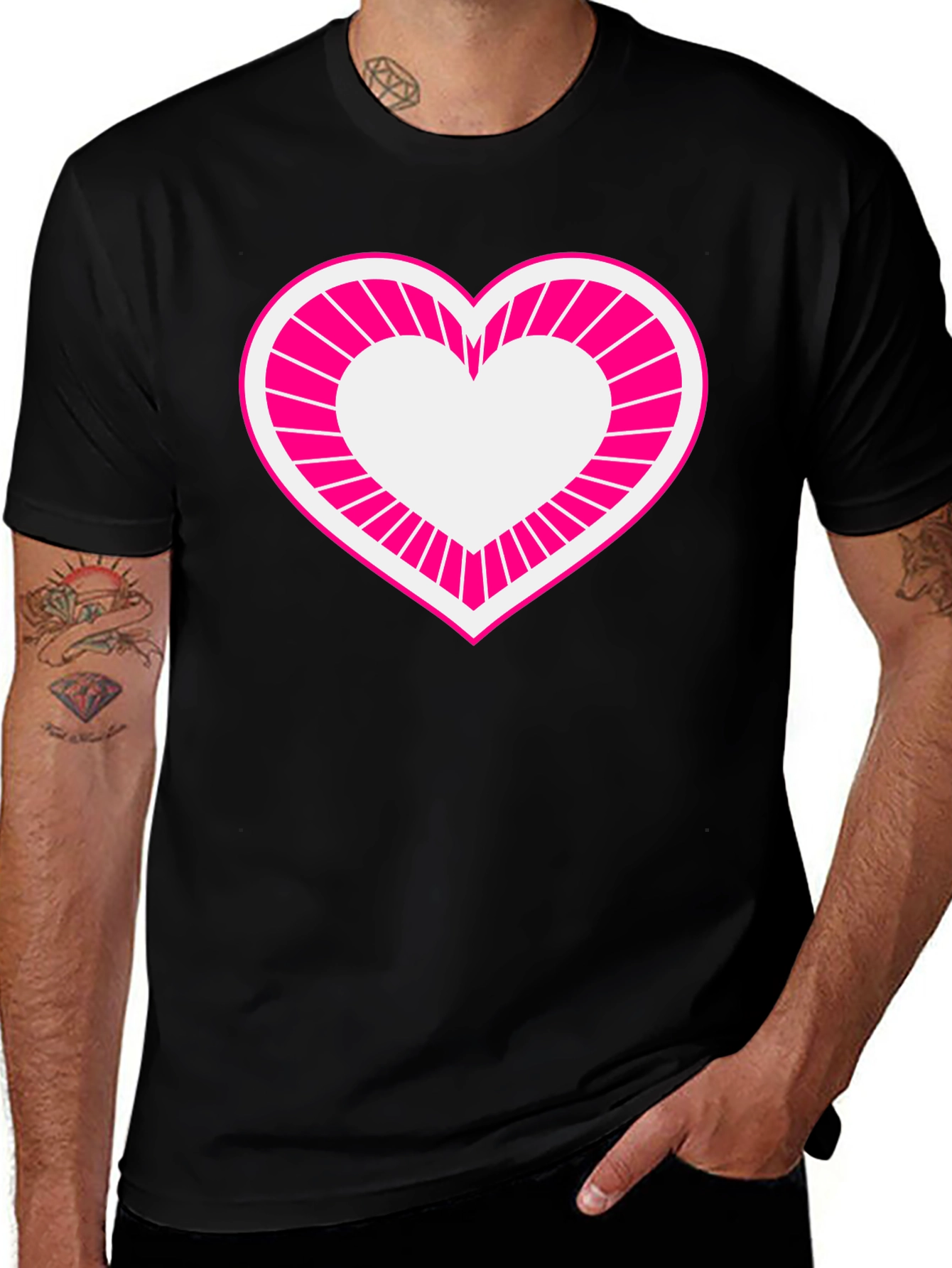 Variant 11 of Heart Graphic Black T-Shirt