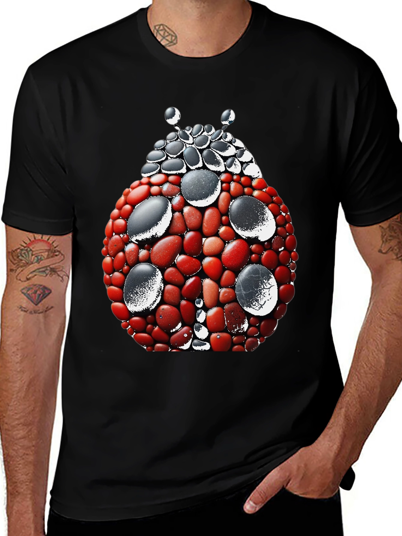 Variant 21 of Ladybug Stone Art Graphic Tee