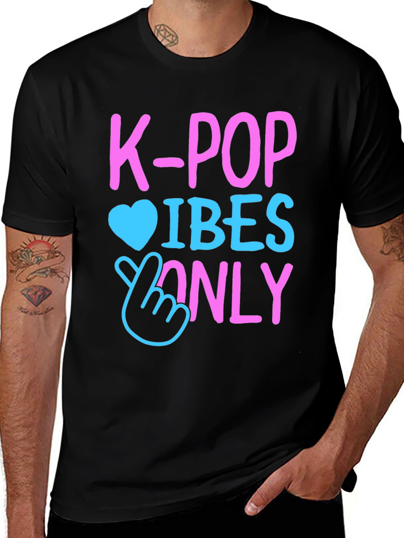 K-Pop Vibes Only Graphic Tee - Trendy K-Pop Fan Apparel