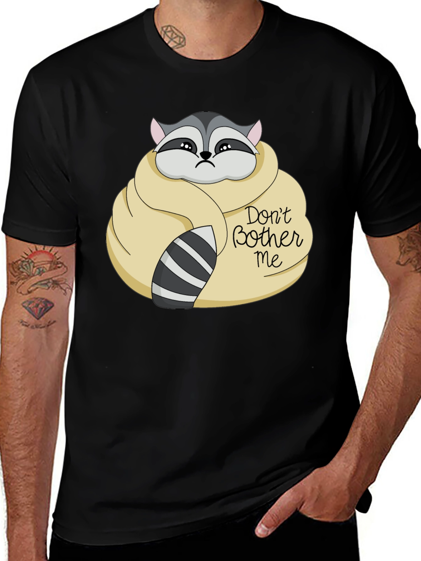 Variant 5 of Don't Bother Me Raccoon Graphic Tee - Soft Black T-Shirt