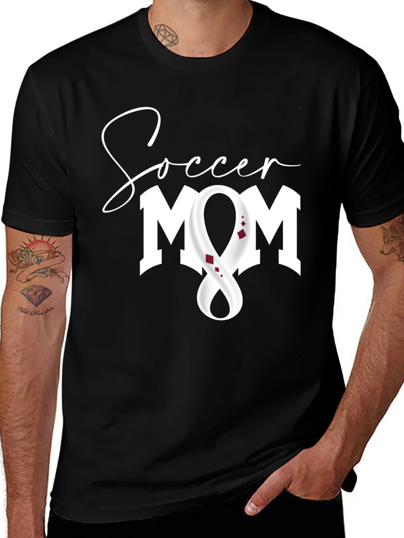 Variant 24 of Soccer Mom T-Shirt - Qatar Flag Design
