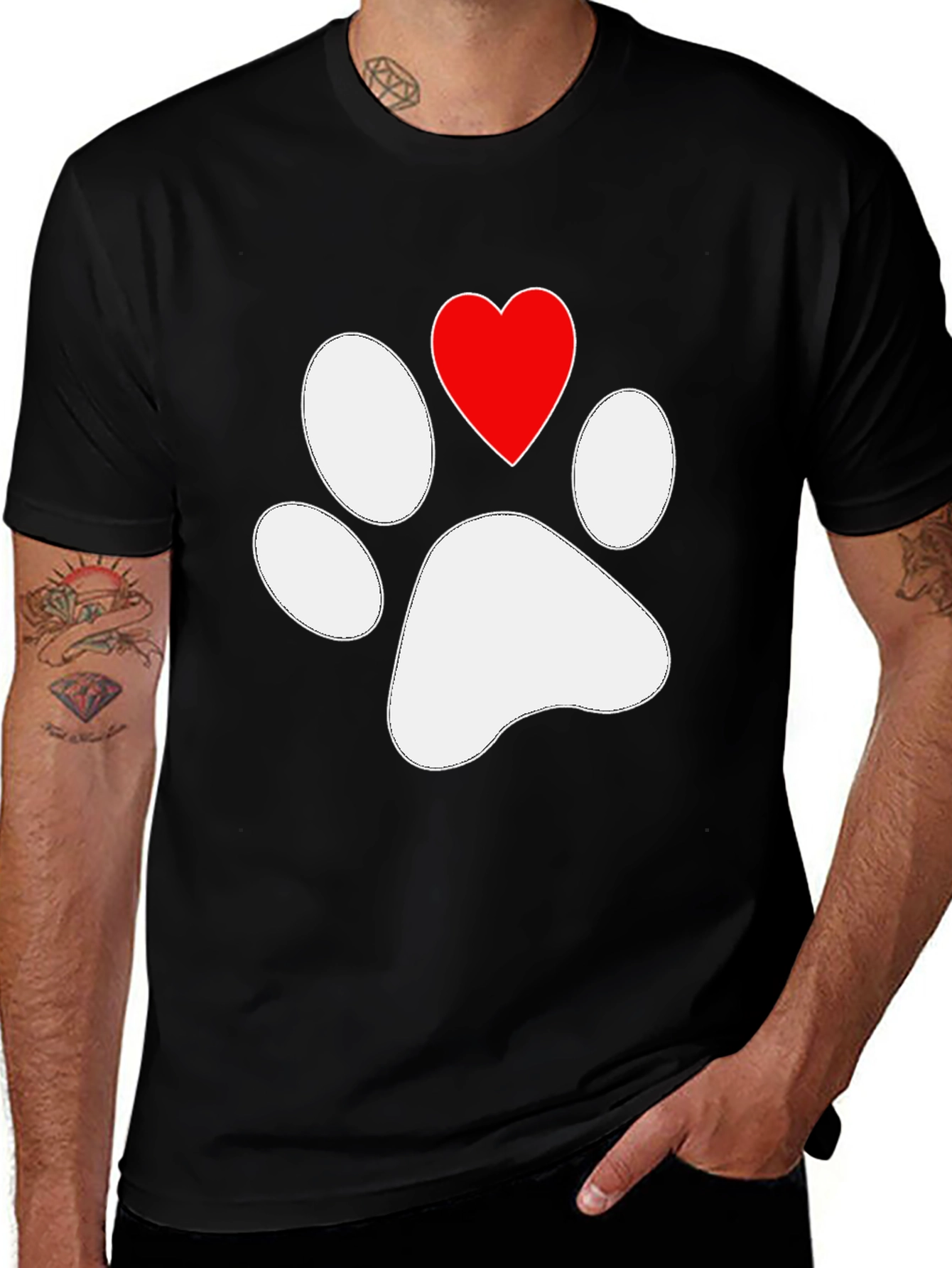 Variant 23 of Paw Print Heart T-Shirt