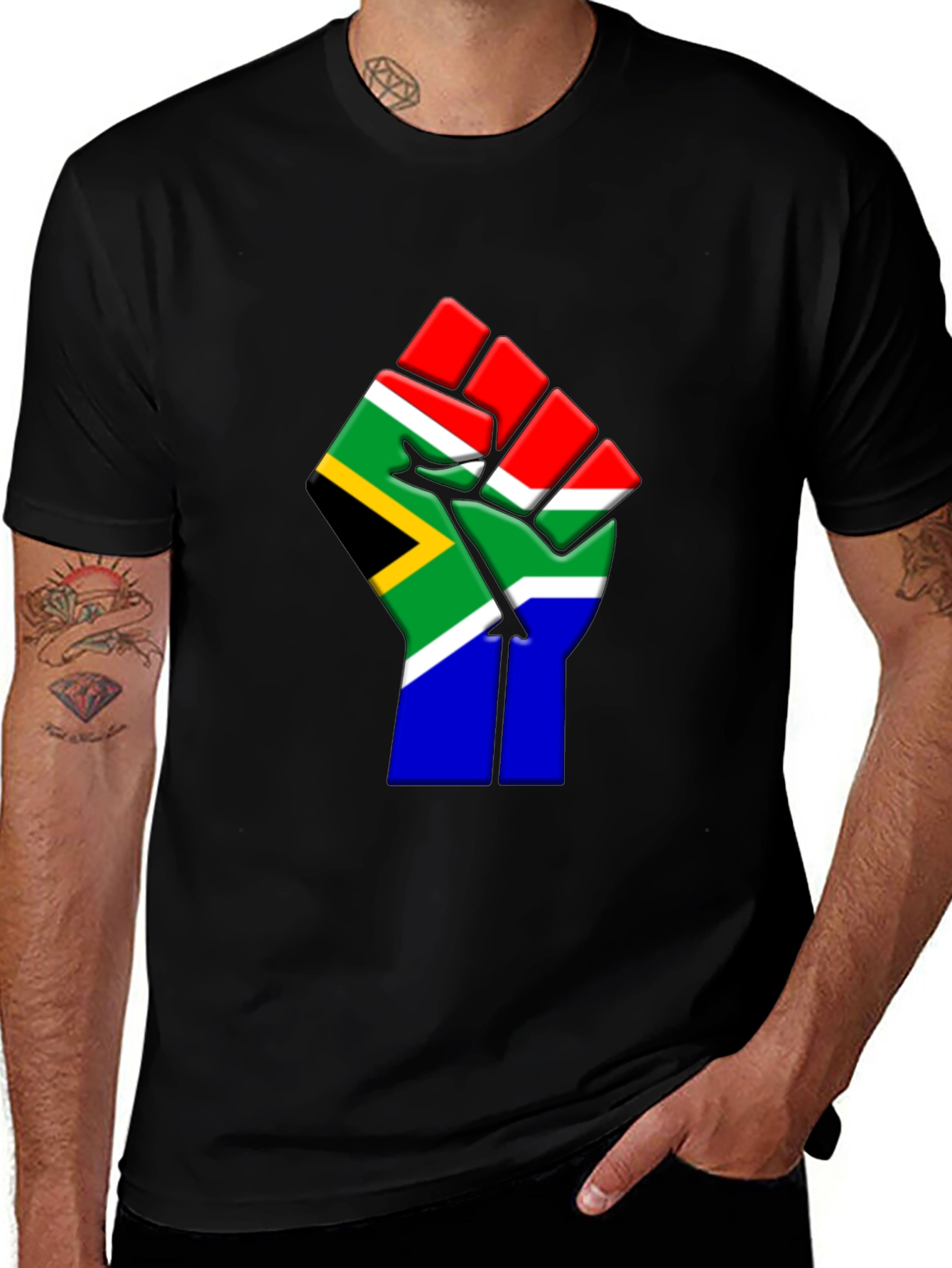 South Africa Flag Fist Graphic T-Shirt