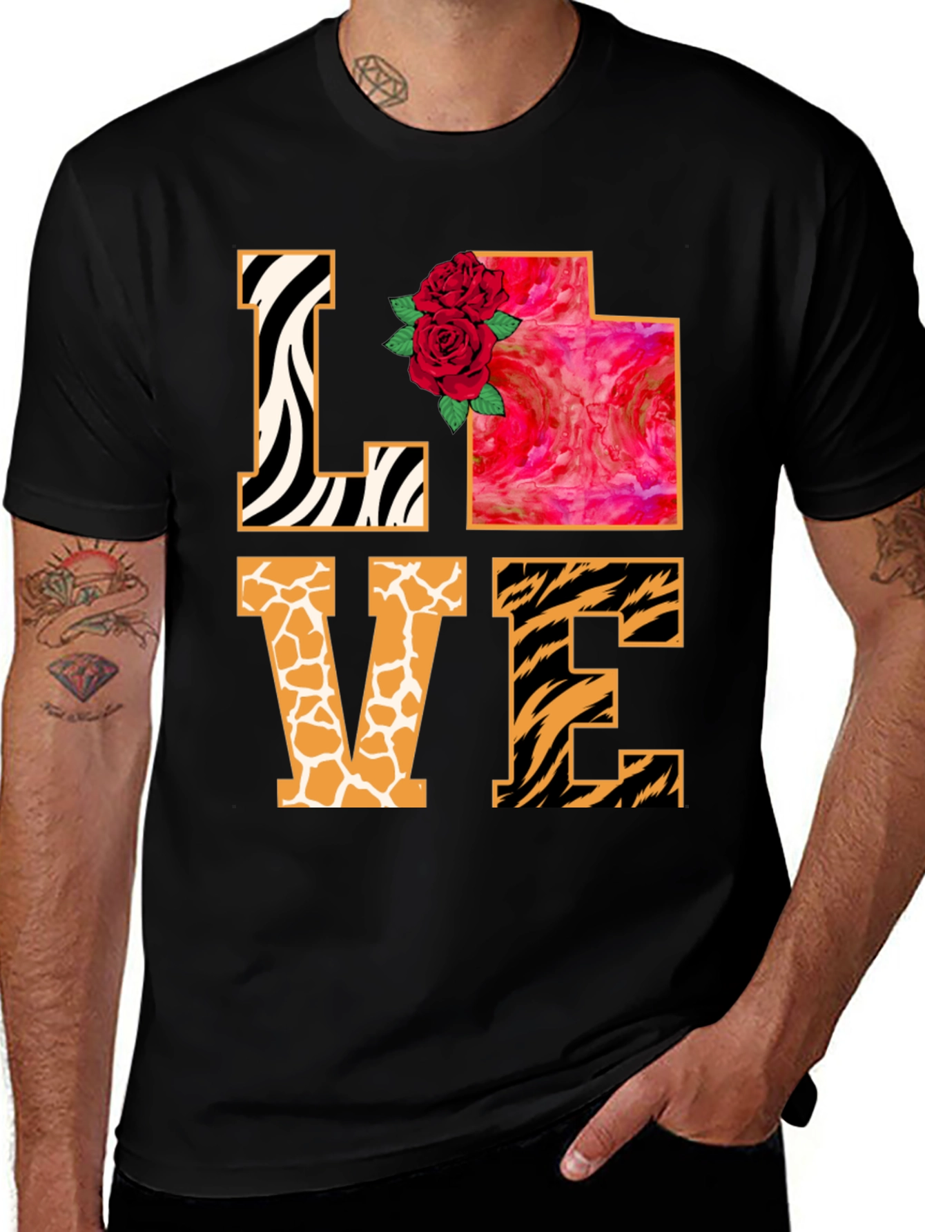 Variant 20 of LOVE Animal Print Graphic T-Shirt