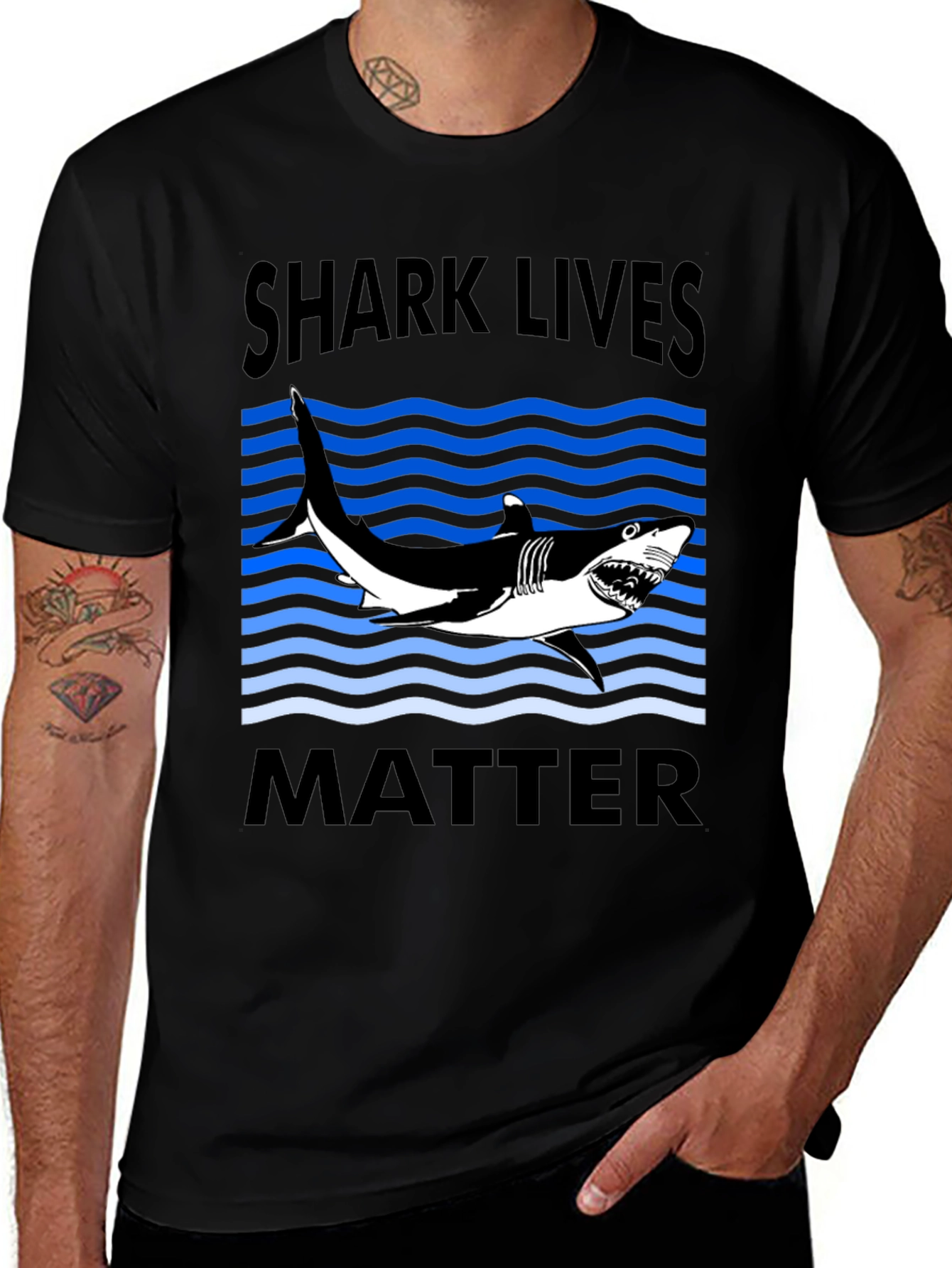 Black Shark Lives Matter Graphic T-Shirt main image
