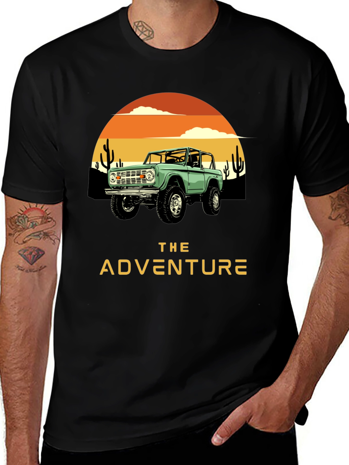 Variant 23 of The Adventure Graphic Tee - Desert Bronco Design