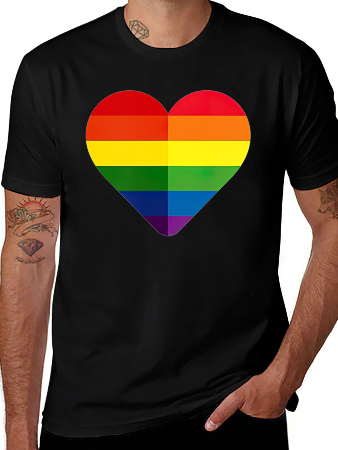 Variant 21 of Rainbow Heart Graphic Tee - Pride Month Apparel