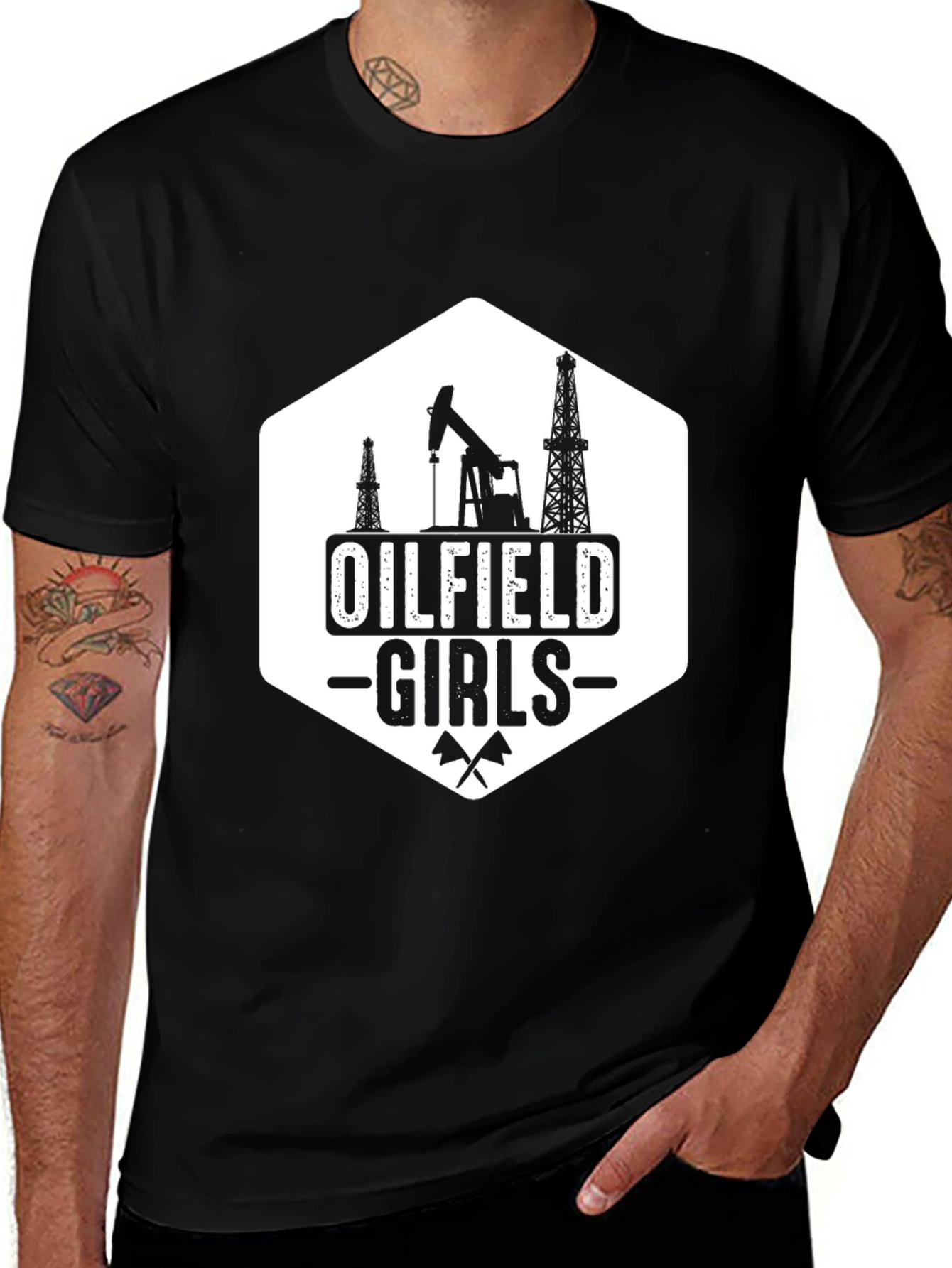 Variant 20 of Oilfield Girls T-Shirt - Black Cotton Blend Tee