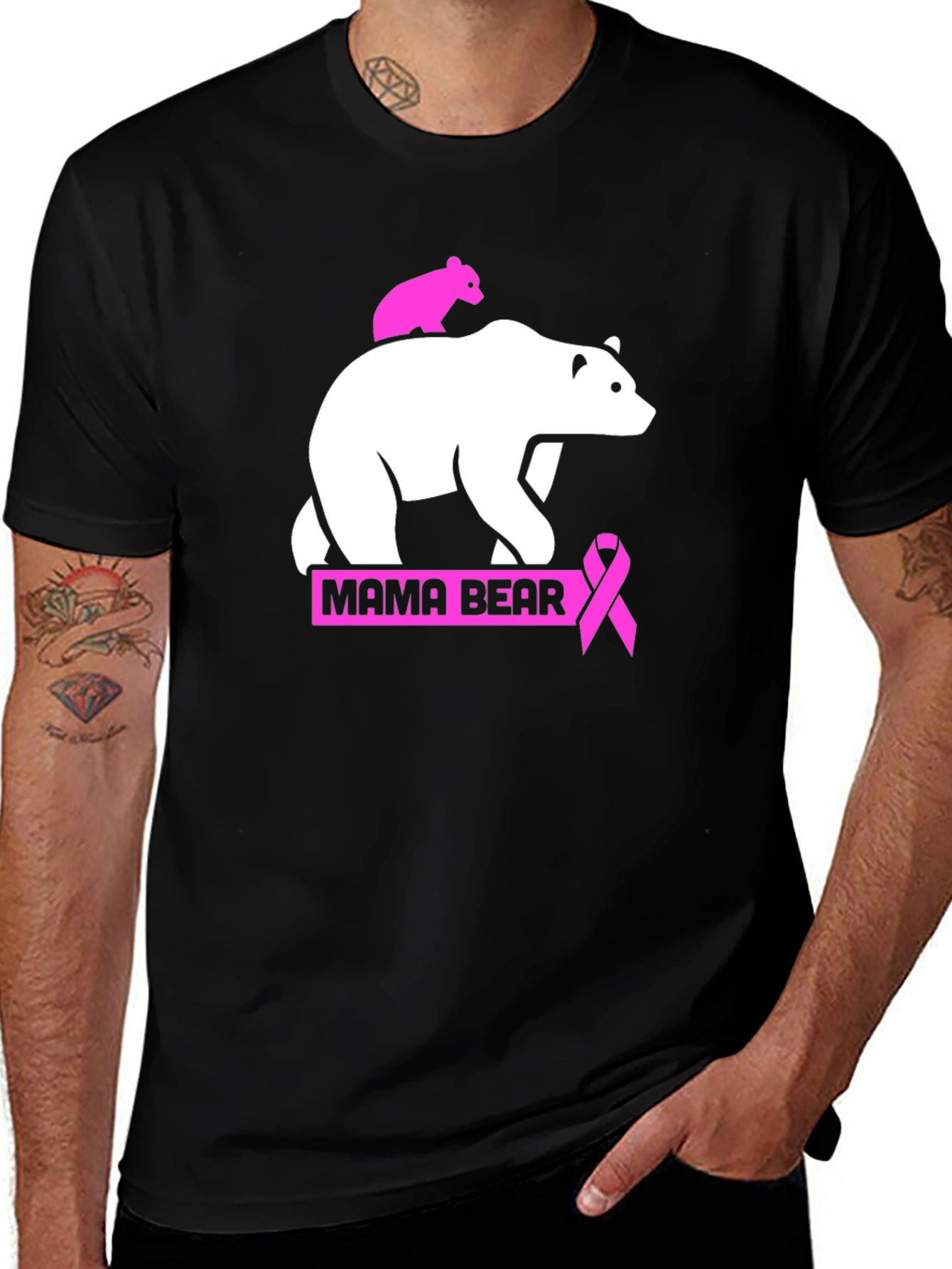 Mama Bear Breast Cancer Awareness T-Shirt