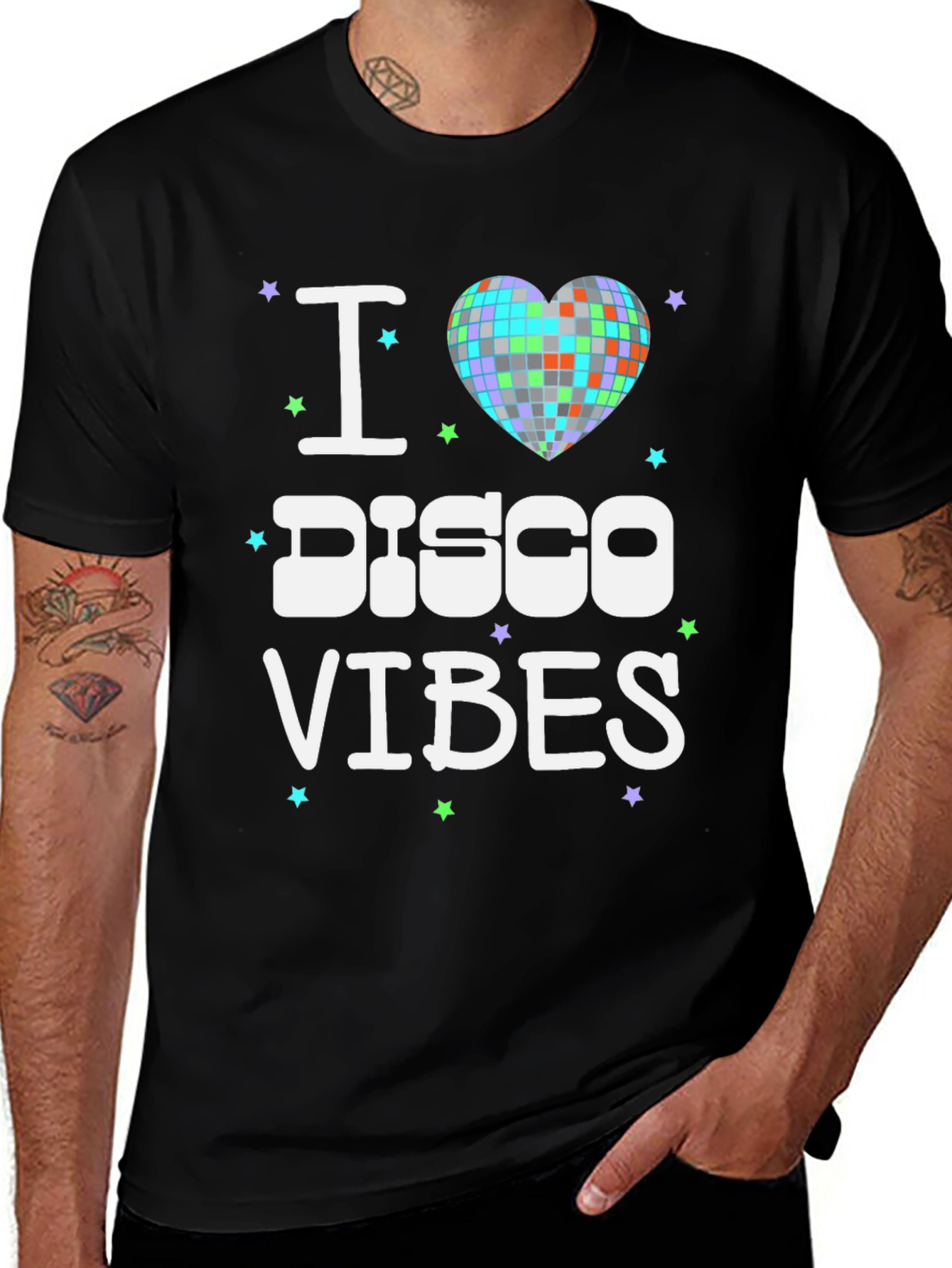Variant 12 of I Heart Disco Vibes Black T-Shirt