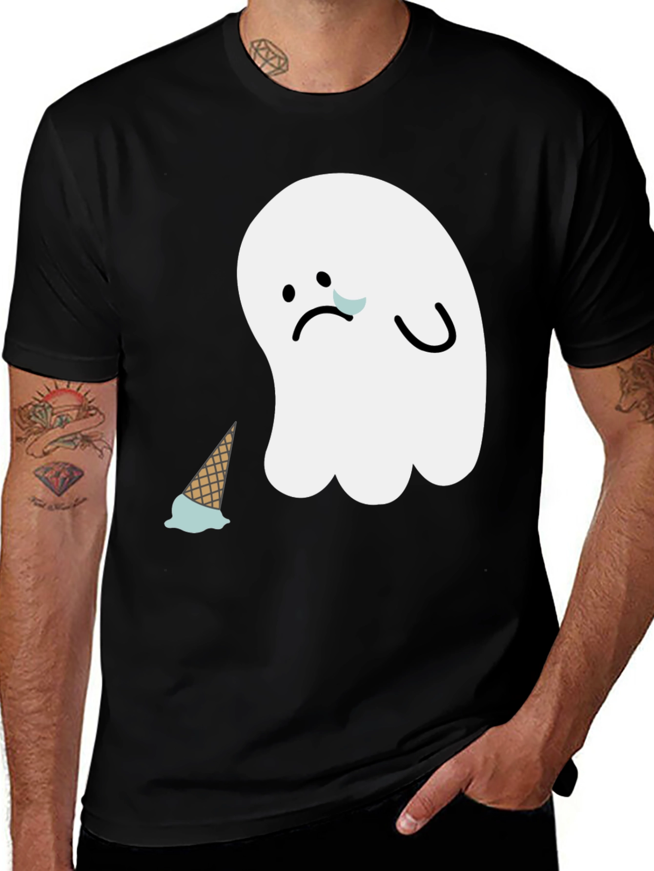 Variant 17 of Sad Ghost Ice Cream T-Shirt