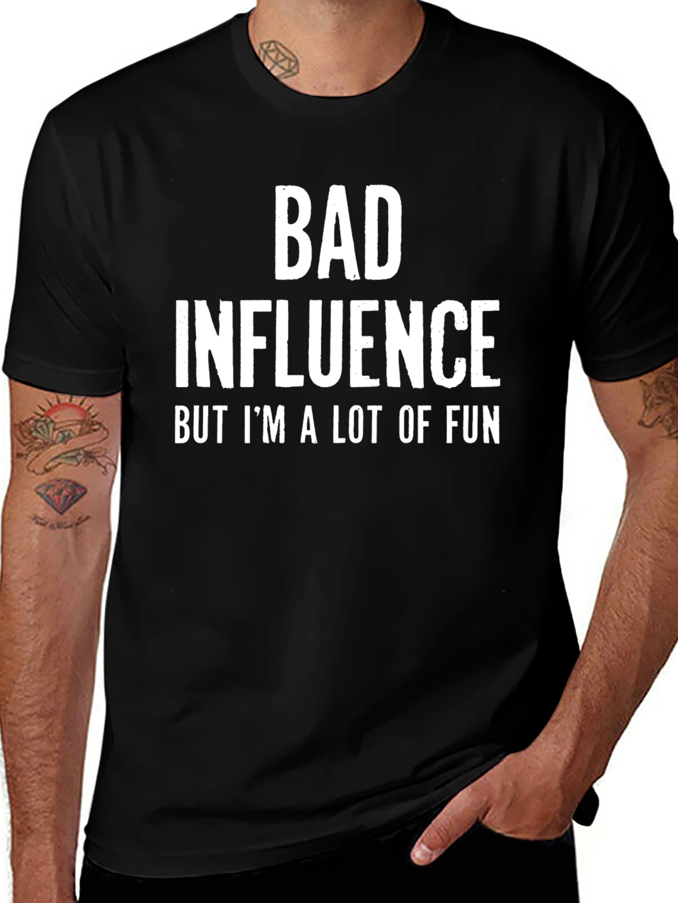 Black Bad Influence Fun T-Shirt main image