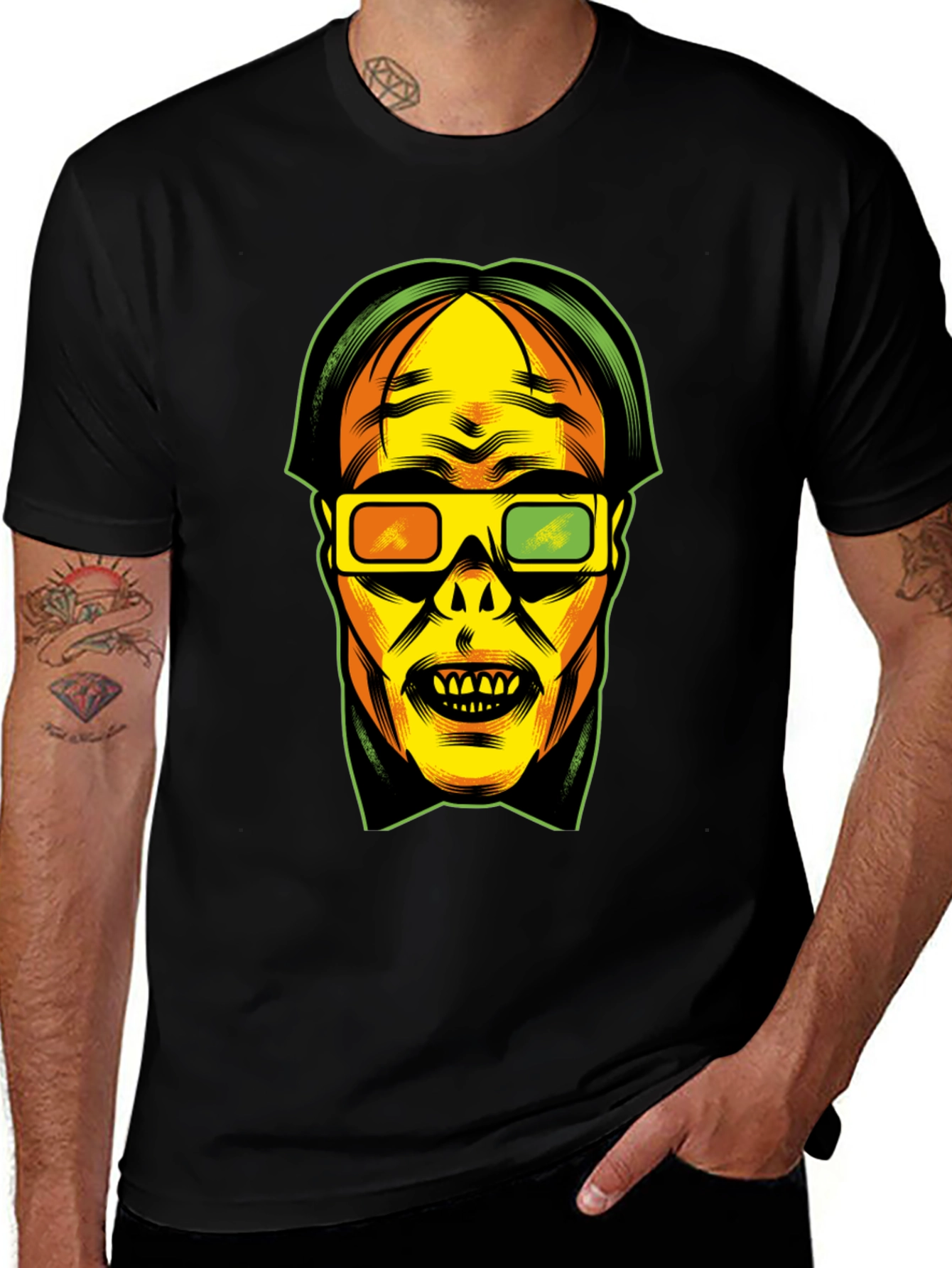 Variant 27 of 3D Glasses Graphic T-Shirt - Retro Pop Culture Tee