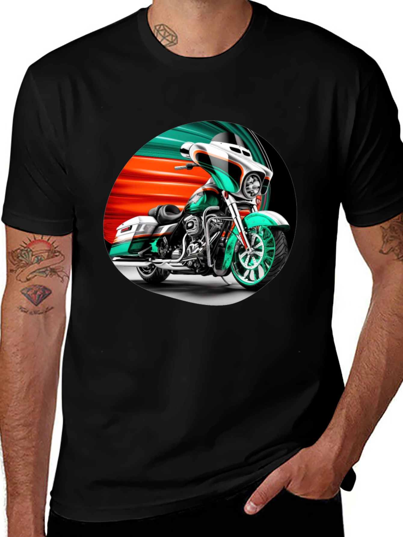 Variant 9 of Motorcycle Graphic T-Shirt - Ride in Style