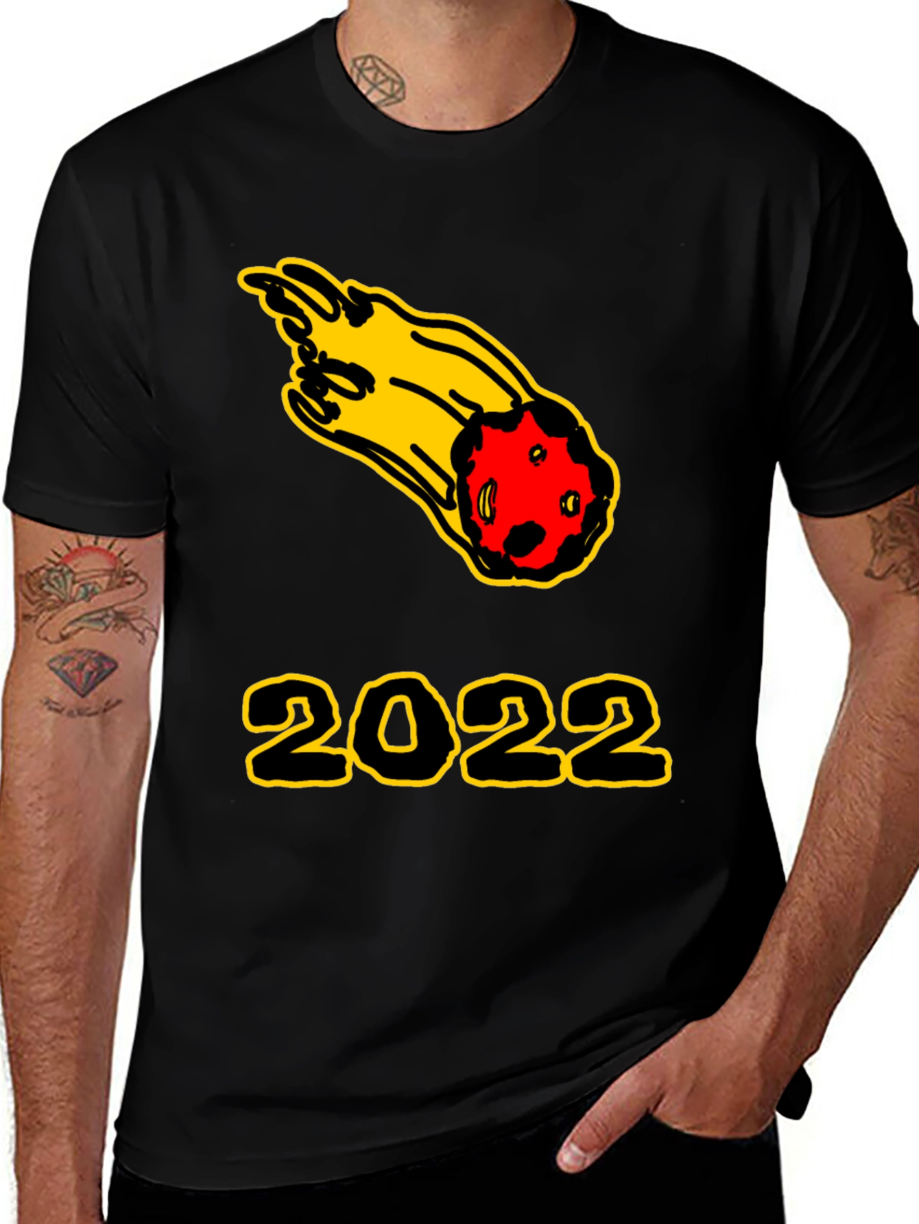 Variant 5 of 2022 Comet Graphic Tee - Black Cotton T-Shirt
