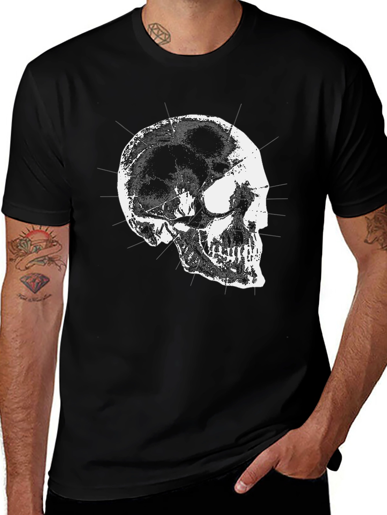 Variant 18 of Skull Graphic T-Shirt - Black