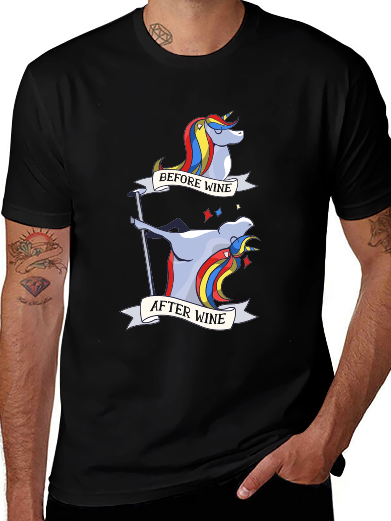 Variant 20 of Before & After Wine Unicorn T-Shirt