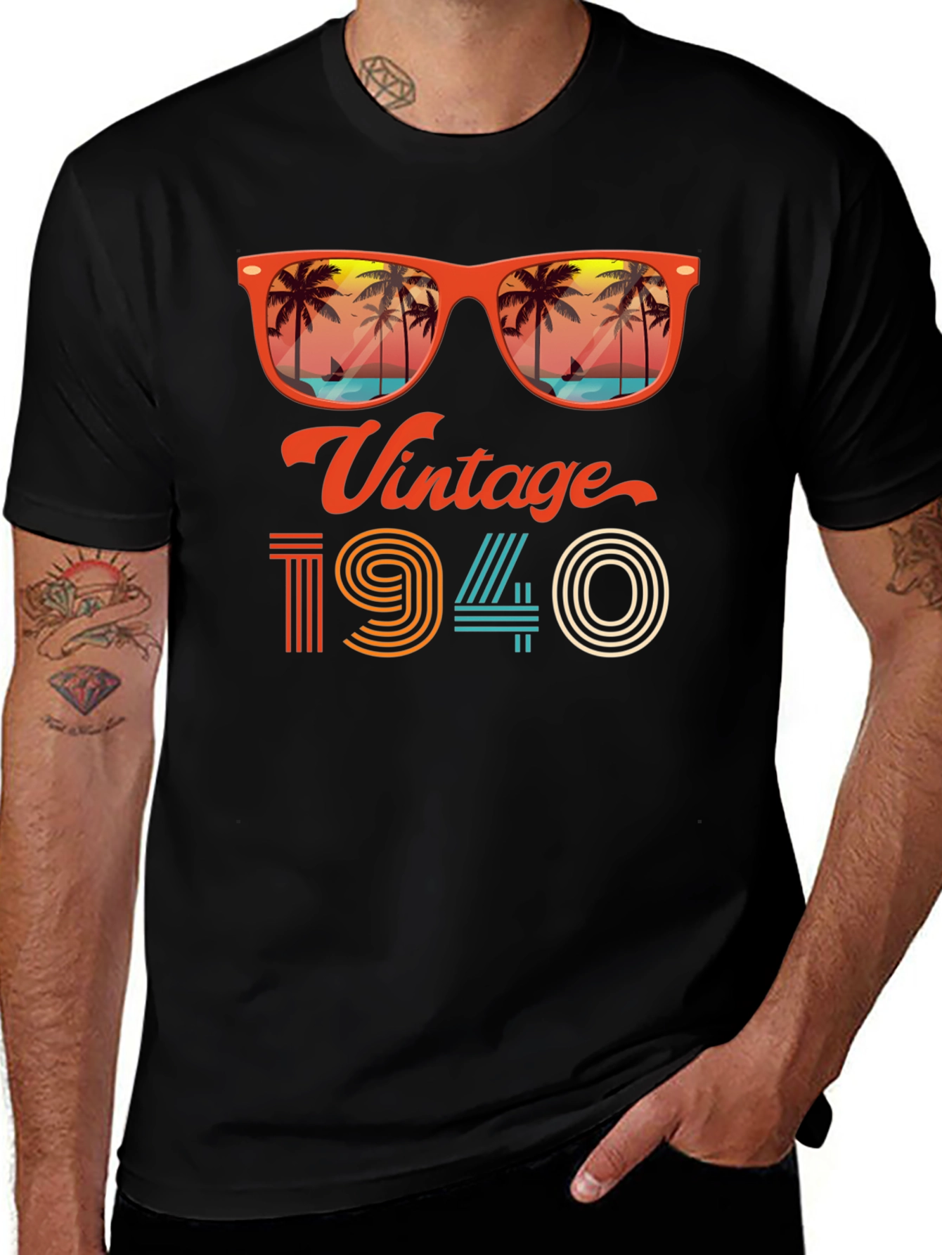 Variant 10 of Vintage 1940 T-Shirt - Retro Beach Sunglasses Design