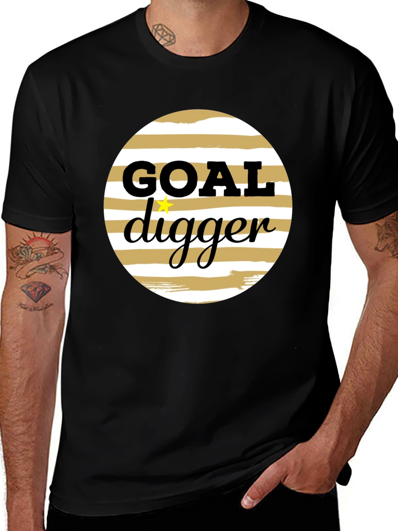 Variant 20 of Goal Digger Graphic Tee - Black Crew Neck