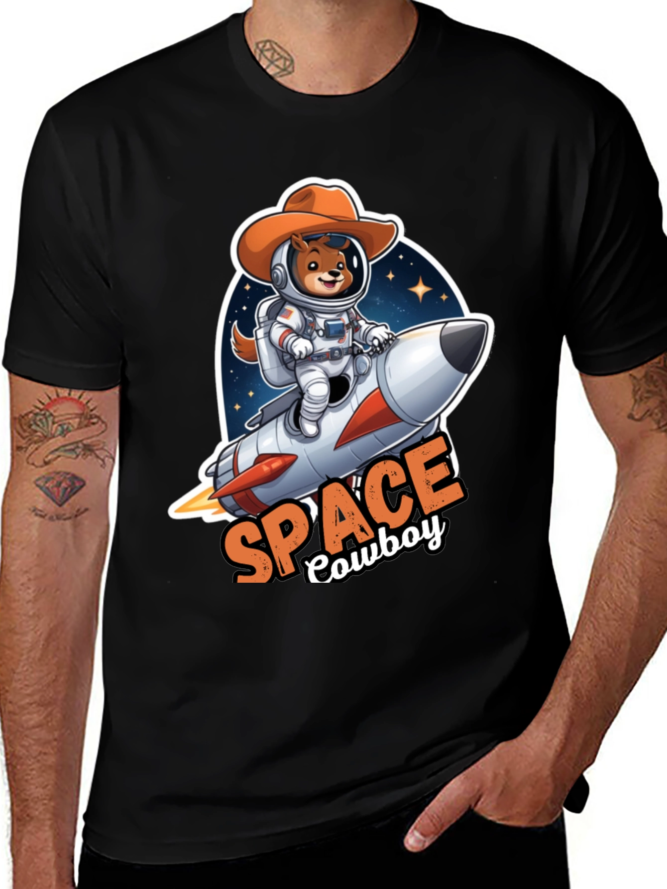 Variant 9 of Space Cowboy T-Shirt, Astronaut Dog on Rocket