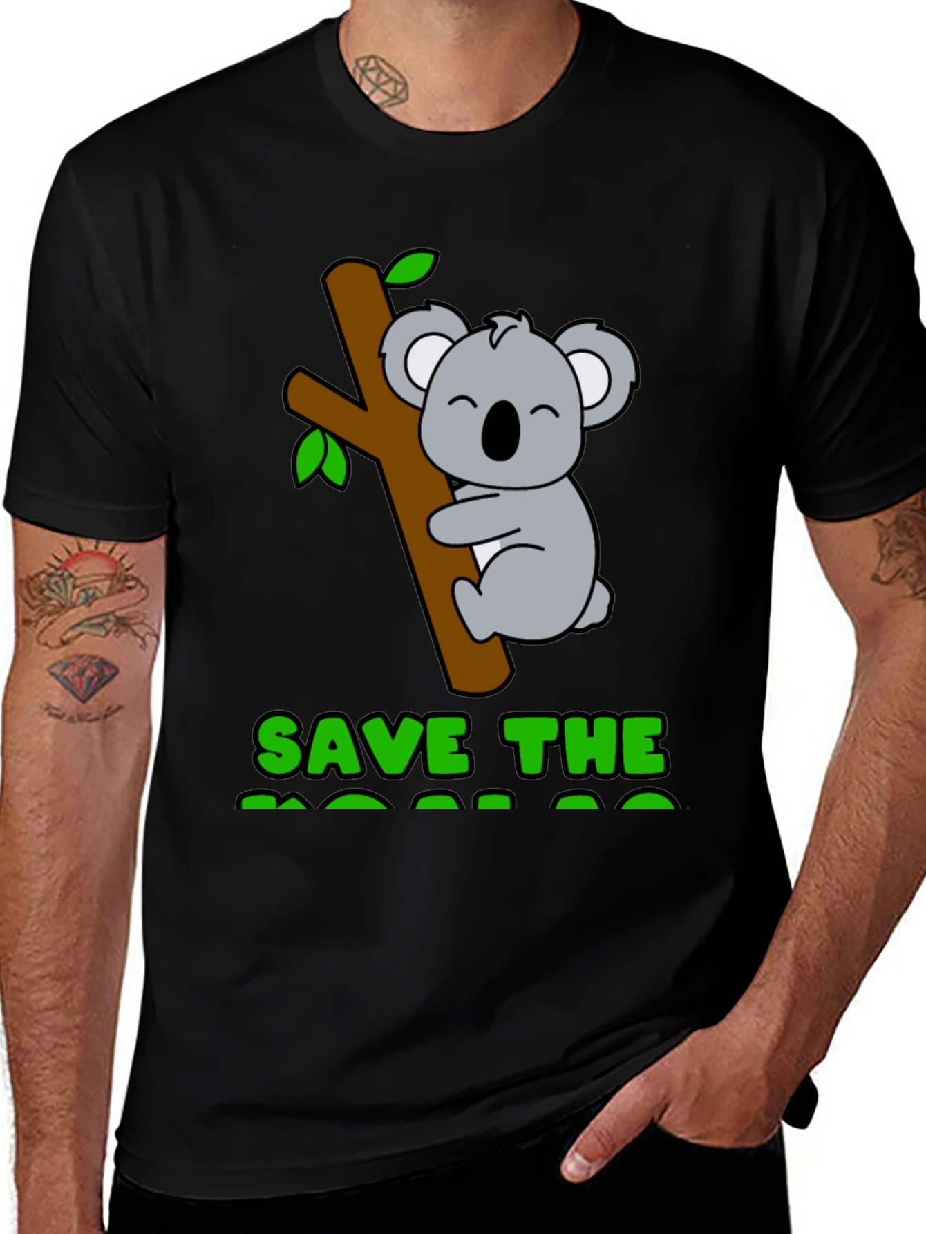 Variant 15 of Save the Koalas T-Shirt Black