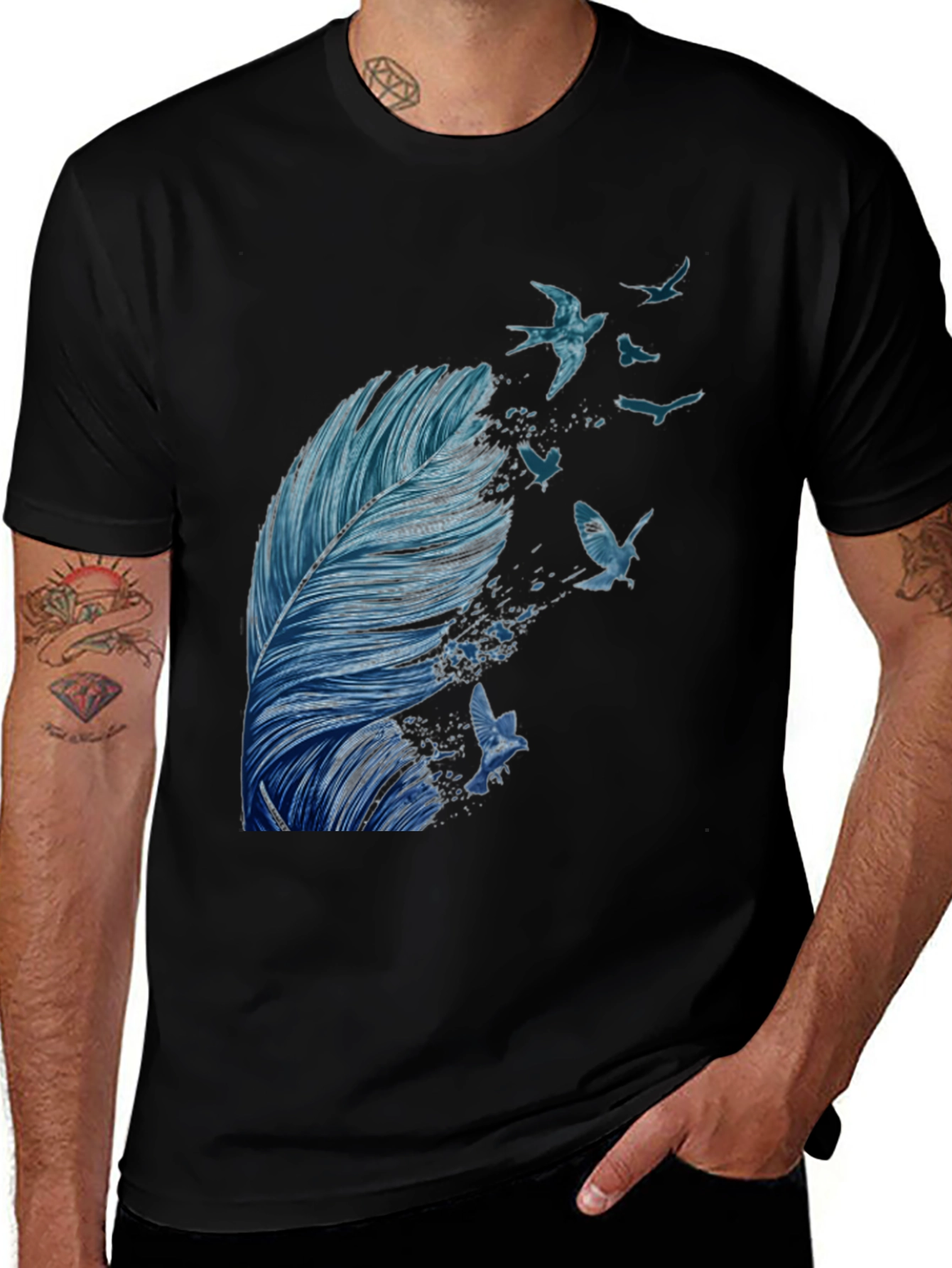 Variant 12 of Feather & Birds Graphic Print Tee