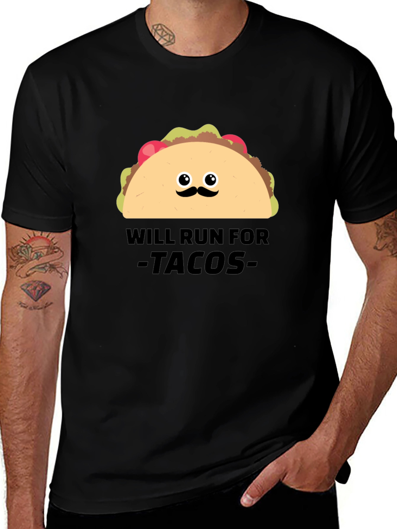 Variant 22 of Will Run For Tacos Graphic Tee