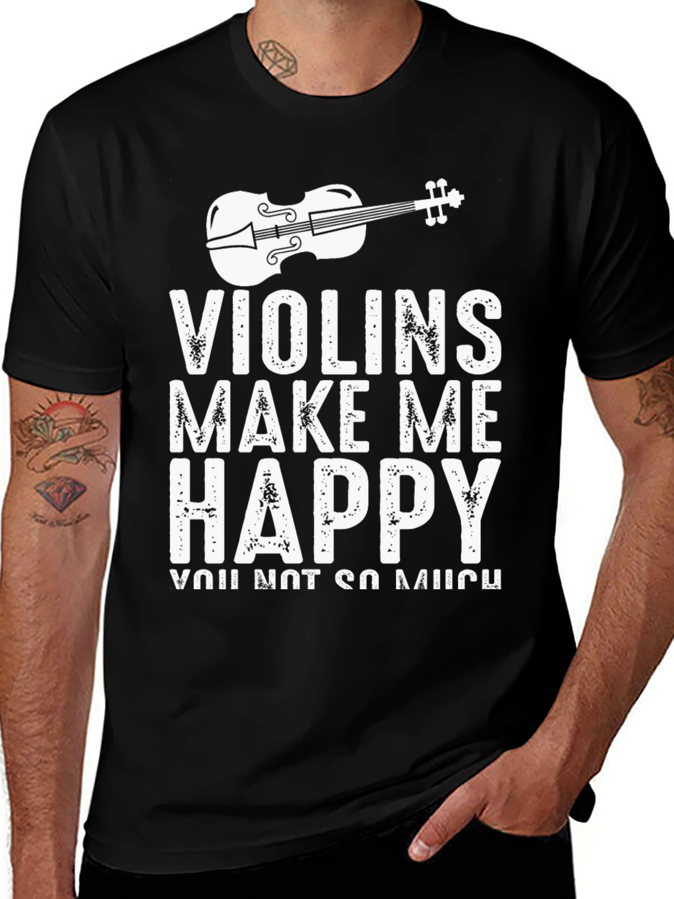 Variant 8 of Violins Make Me Happy Graphic Tee