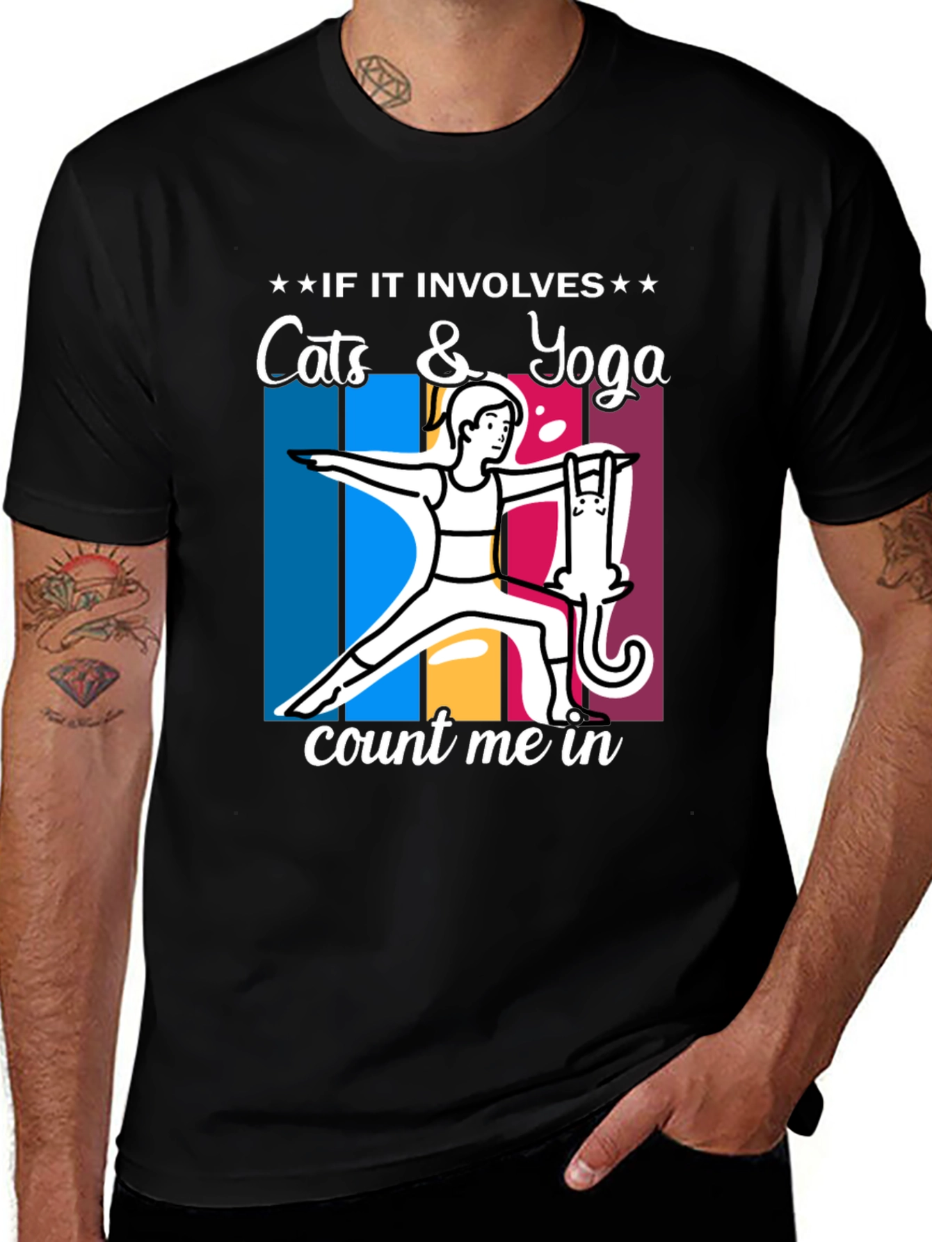 Variant 4 of Cats & Yoga T-Shirt: Count Me In!