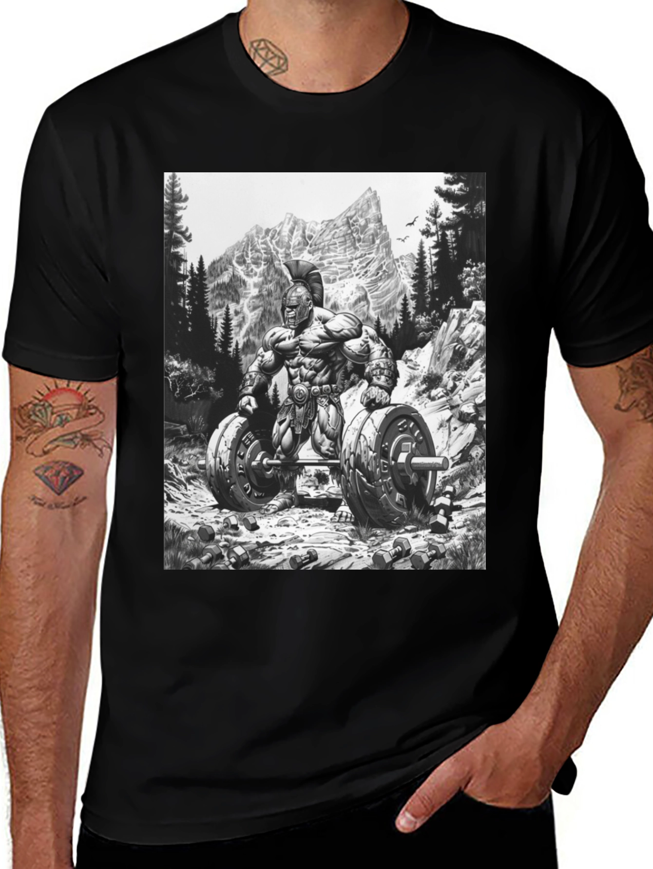 Variant 11 of Spartan Warrior Gym T-Shirt - Black