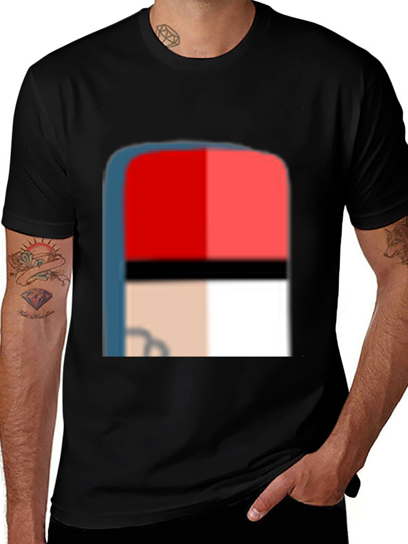 Variant 13 of Novelty T-Shirt with Bold Color Block Design