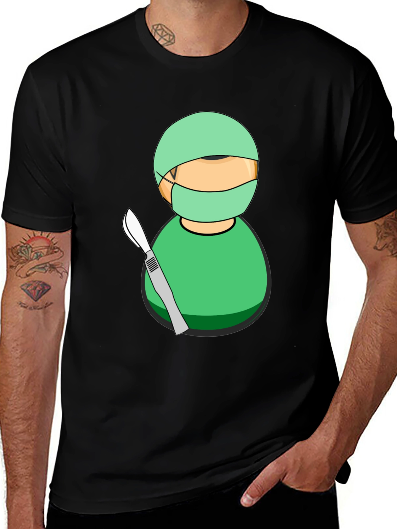 Variant 9 of Surgeon Cartoon Graphic T-Shirt - Novelty Medical Tee